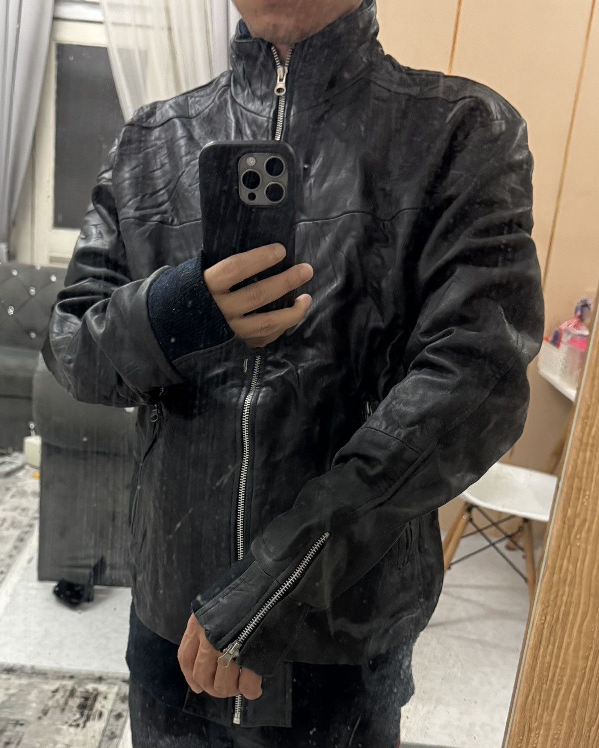 Genuine Leather Red Mohican Genuine Leather biker jacket Size US XL / EU 56 / 4 - 8 Thumbnail