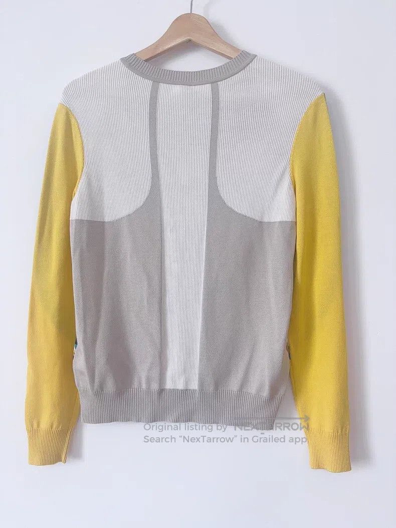 Hermes Hermes Yellow knit twillaine art pattern pullover Size XS / US 0-2 / IT 36-38 - 2 Thumbnail