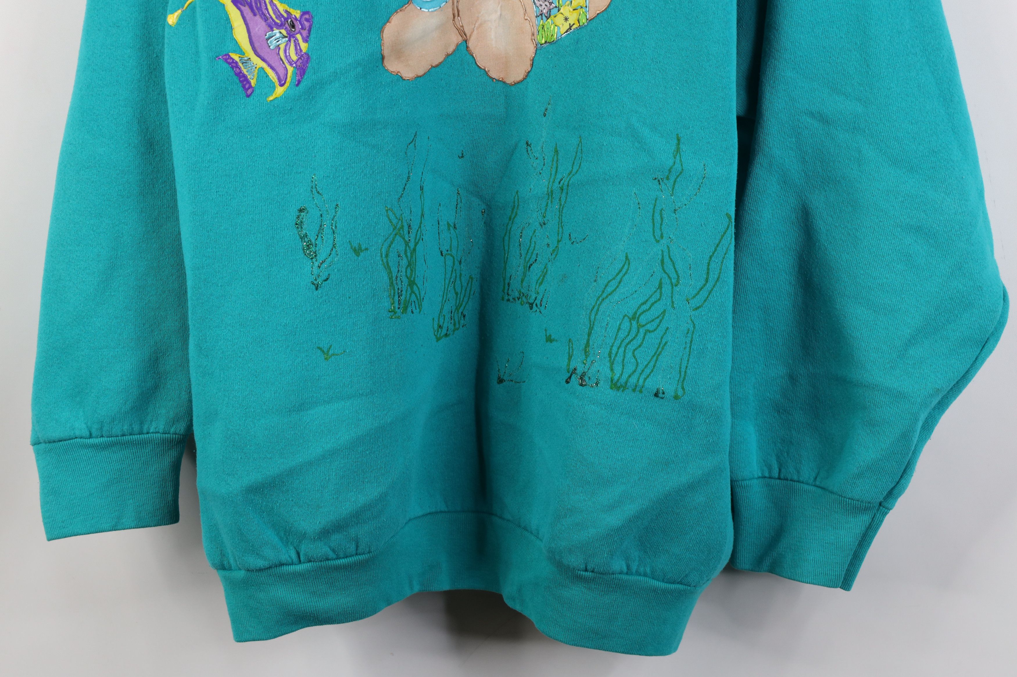 Vintage Vintage 90s Streetwear Diving Bear Sea Fish Sweatshirt Size XL / US 12-14 / IT 48-50 - 3 Thumbnail
