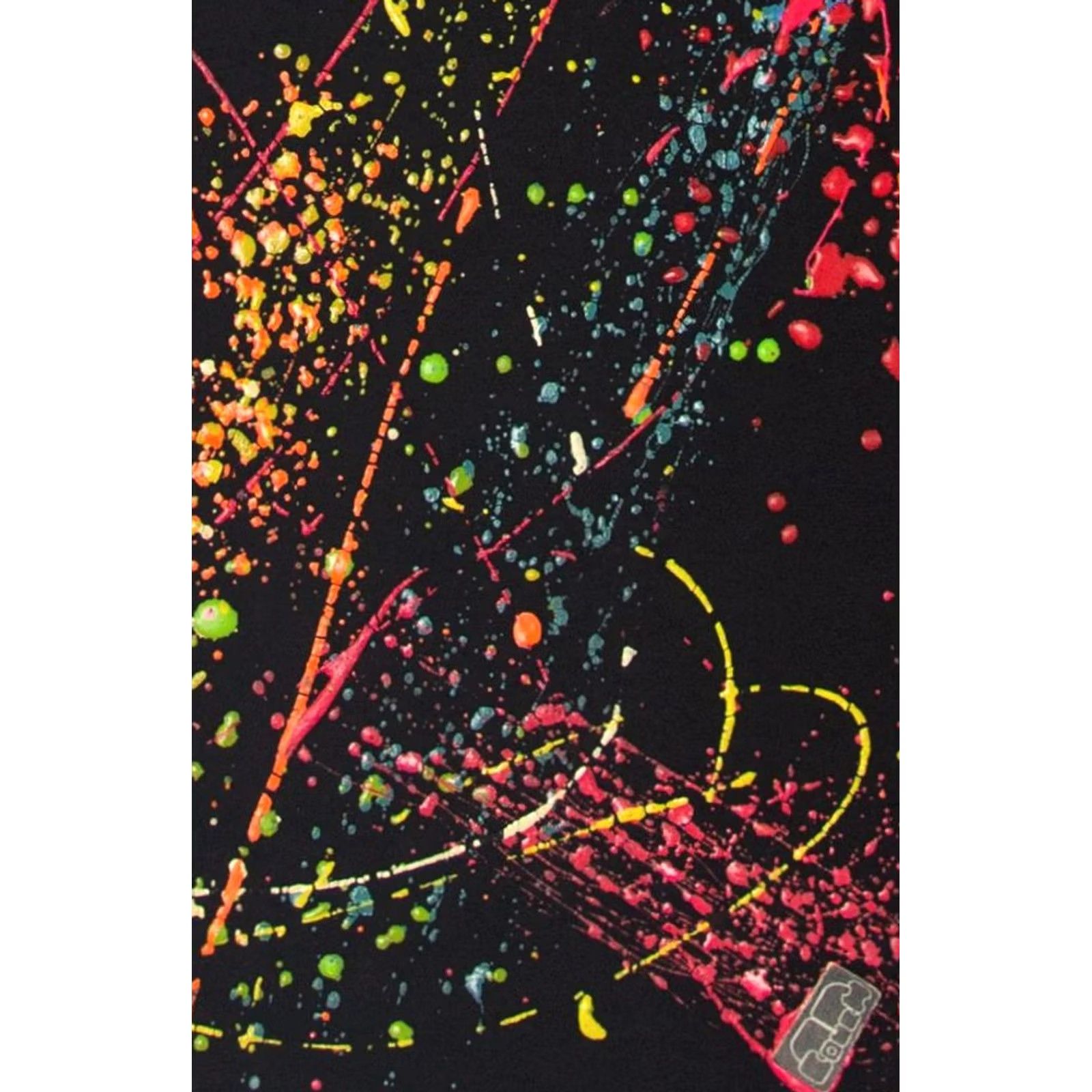 Vintage VINTAGE Paint Splatter T-Shirt Unisex Adults XS-XL Black Short Sleeve 2000s Mens Womens Girls Boys Size US XL / EU 56 / 4 - 2 Thumbnail