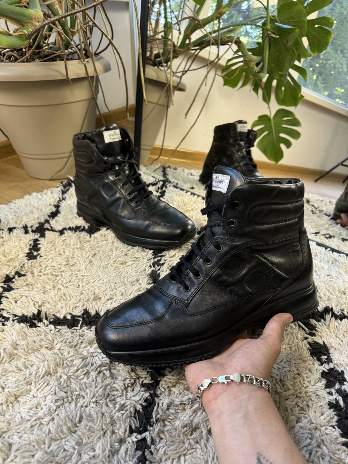 Hogan × Vintage Hogan Interactive leather boots Size US 11.5 / EU 44-45 - 2 Thumbnail