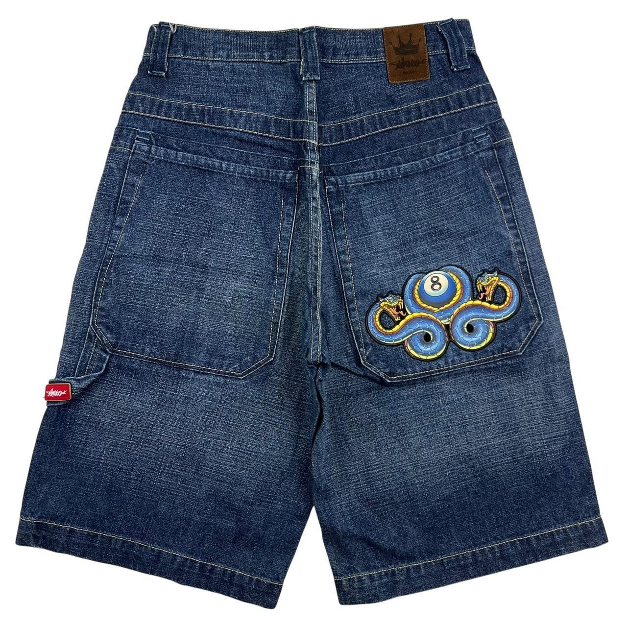 JNCO Vintage Jnco Snake 8 Ball Denim Baggy Shorts Jorts- Waist 30 Size US 30 / EU 46 - 1 Thumbnail