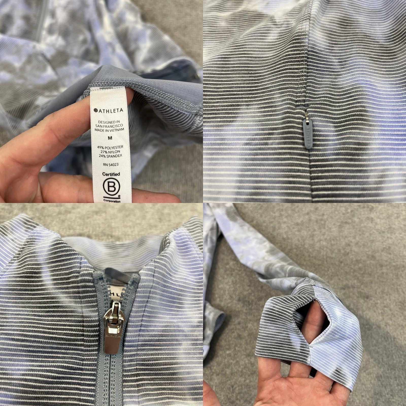 Athleta Athleta Jacket Womens Medium Salutation Jacquard Full Zip Running Tie Dye Stripe Size M / US 6-8 / IT 42-44 - 8 Thumbnail
