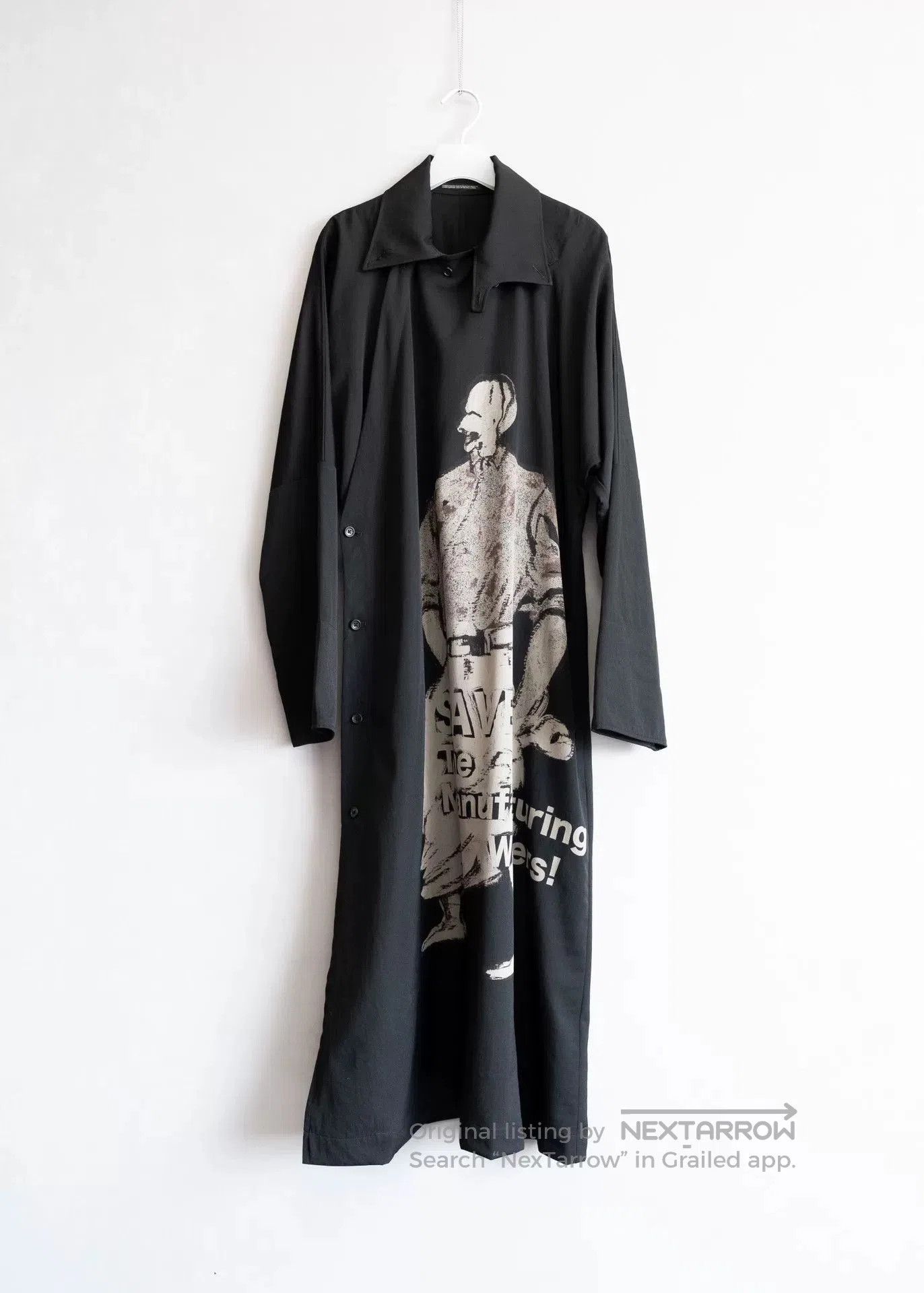 Yohji Yamamoto Yohji Yamamoto Black Long Robe With Print. Size US S / EU 44-46 / 1 - 1 Thumbnail