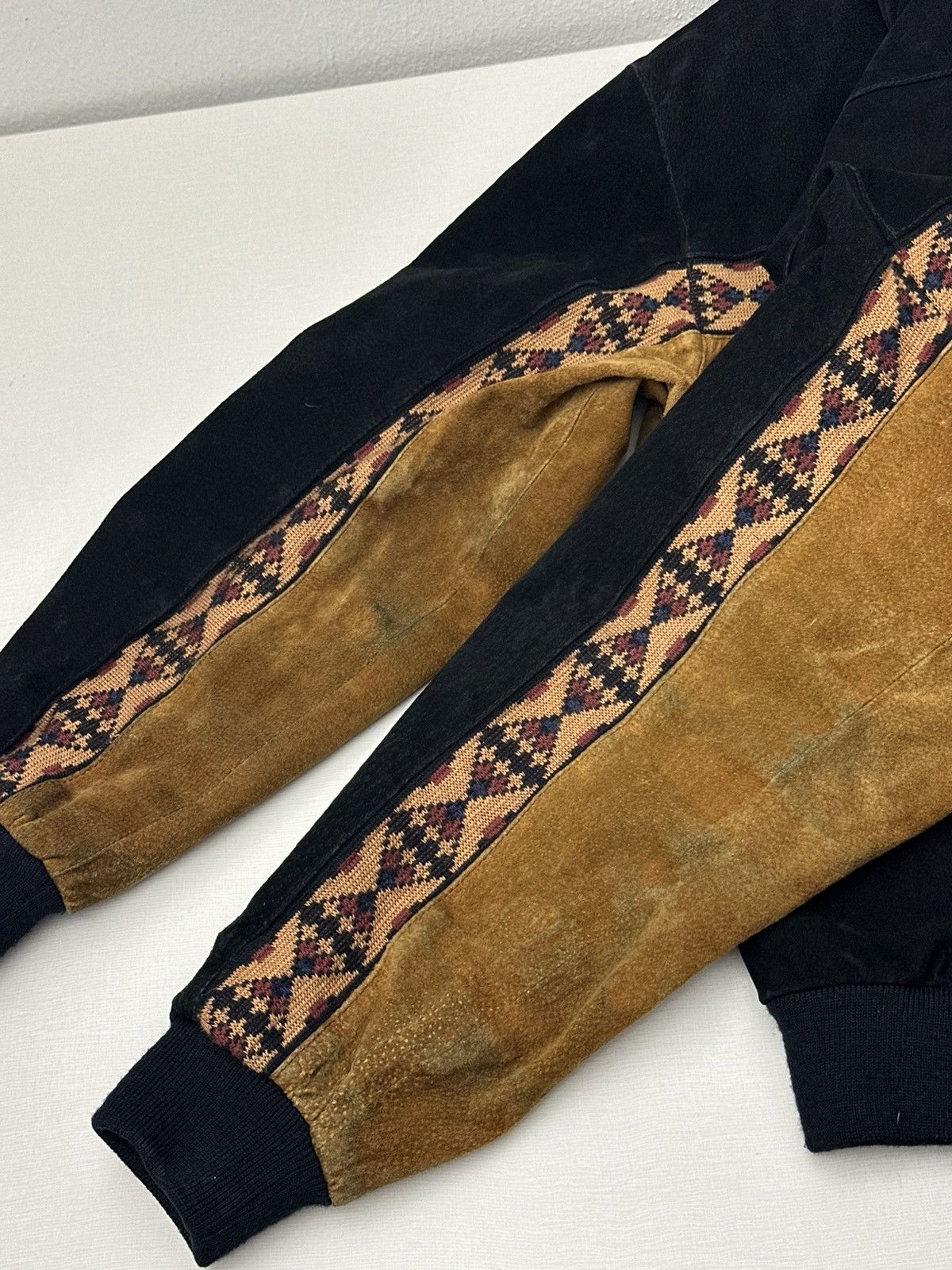 Adler Vintage 90s Adler Western Aztec Leather Bomber Jacket XL Size US XL / EU 56 / 4 - 11 Thumbnail