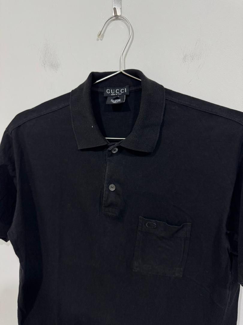 Gucci Vintage Gucci Black Polo Tee Size US M / EU 48-50 / 2 - 2 Thumbnail