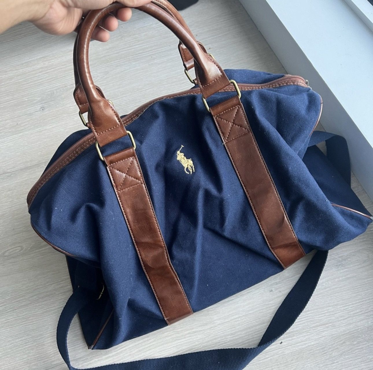 Vintage Polo Ralph Laurent Duffel Bag in Blue, Men's