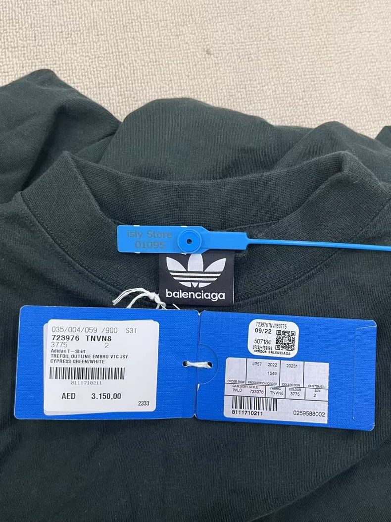 Balenciaga Balenciaga Adidas co-branded Logo letter printed round nec Size US M / EU 48-50 / 2 - 5 Thumbnail