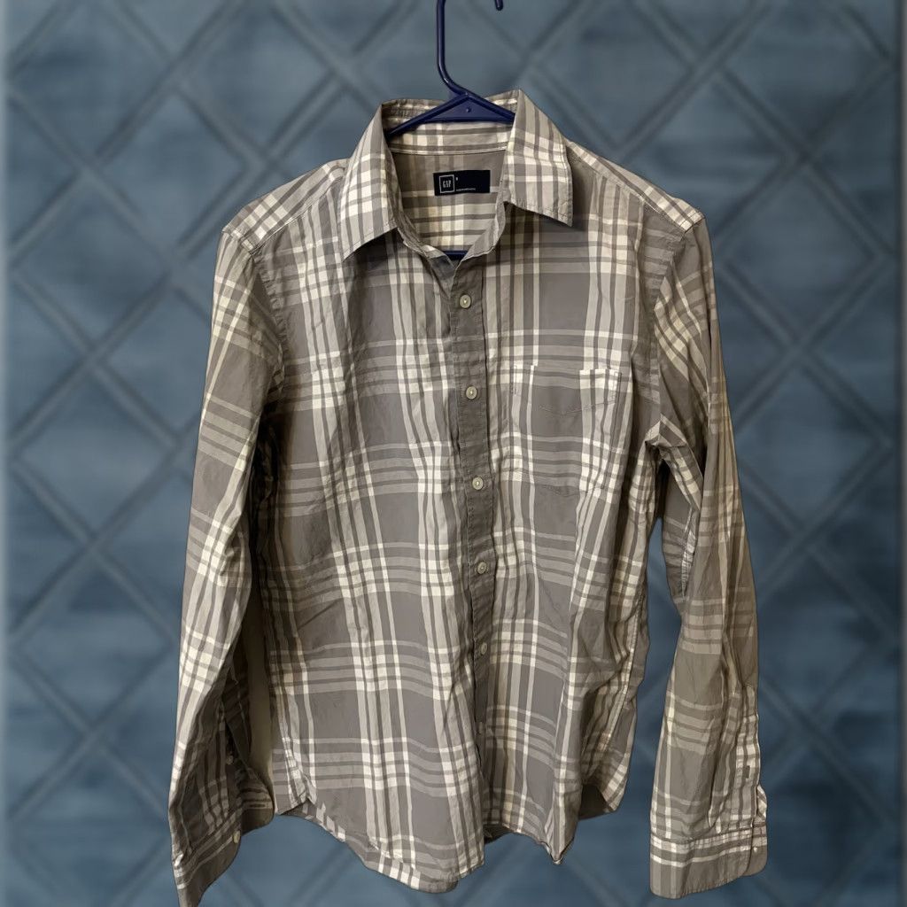 Gap Gap Button Up Shirt Mens Size S Gray Plaid Check Slim Fit Long Sleeve Solid Size US S / EU 44-46 / 1 - 1 Thumbnail