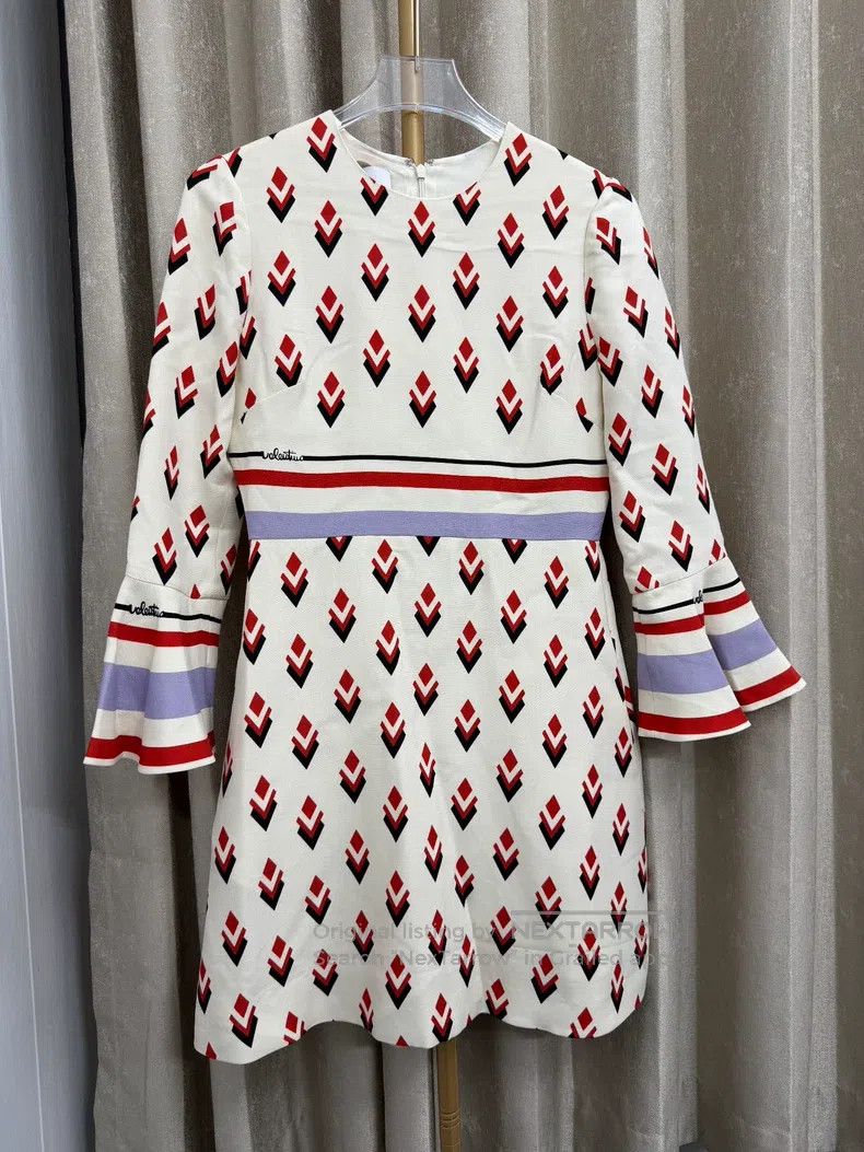 Valentino Valentino Geometric print long sleeve dress Size M / US 6-8 / IT 42-44 - 1 Thumbnail
