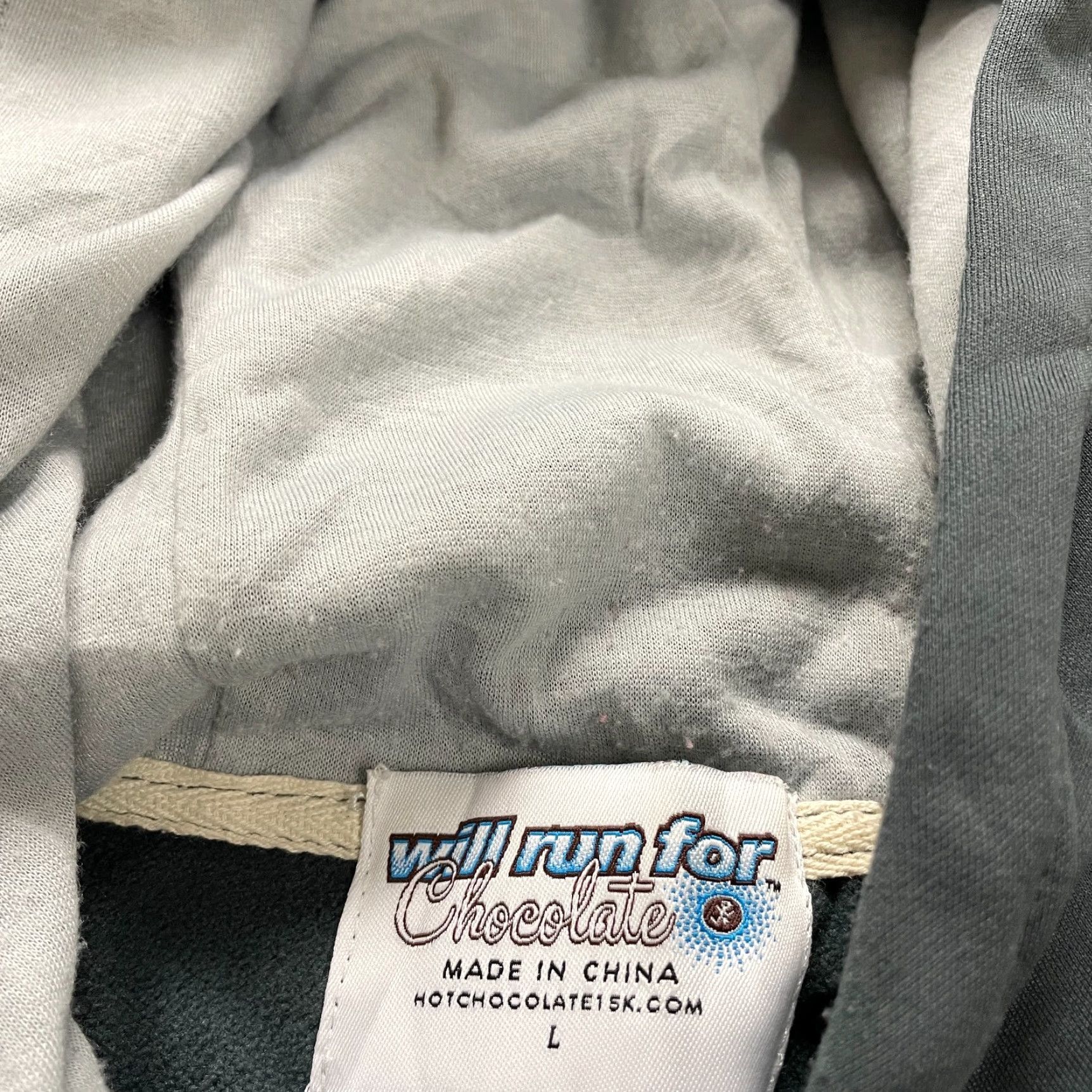 CHOCOOLATE Chocolate Hoodie Womens Large Gray Pullover Sweatshirt Fleece Logo Sports Running & Walking Size L / US 10 / IT 46 - 7 Thumbnail