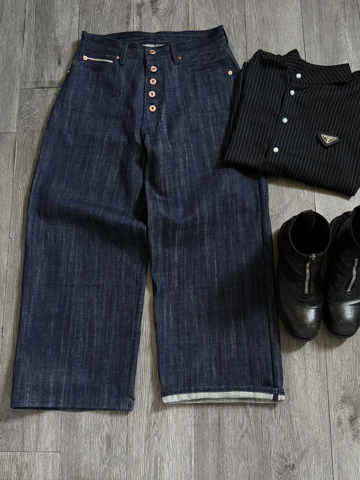Acne Studios DOOF.YOUTH 16oz BLUE INDIGO RAW SELVEDGE DENIM Size US 32 / EU 48 - 2 Thumbnail