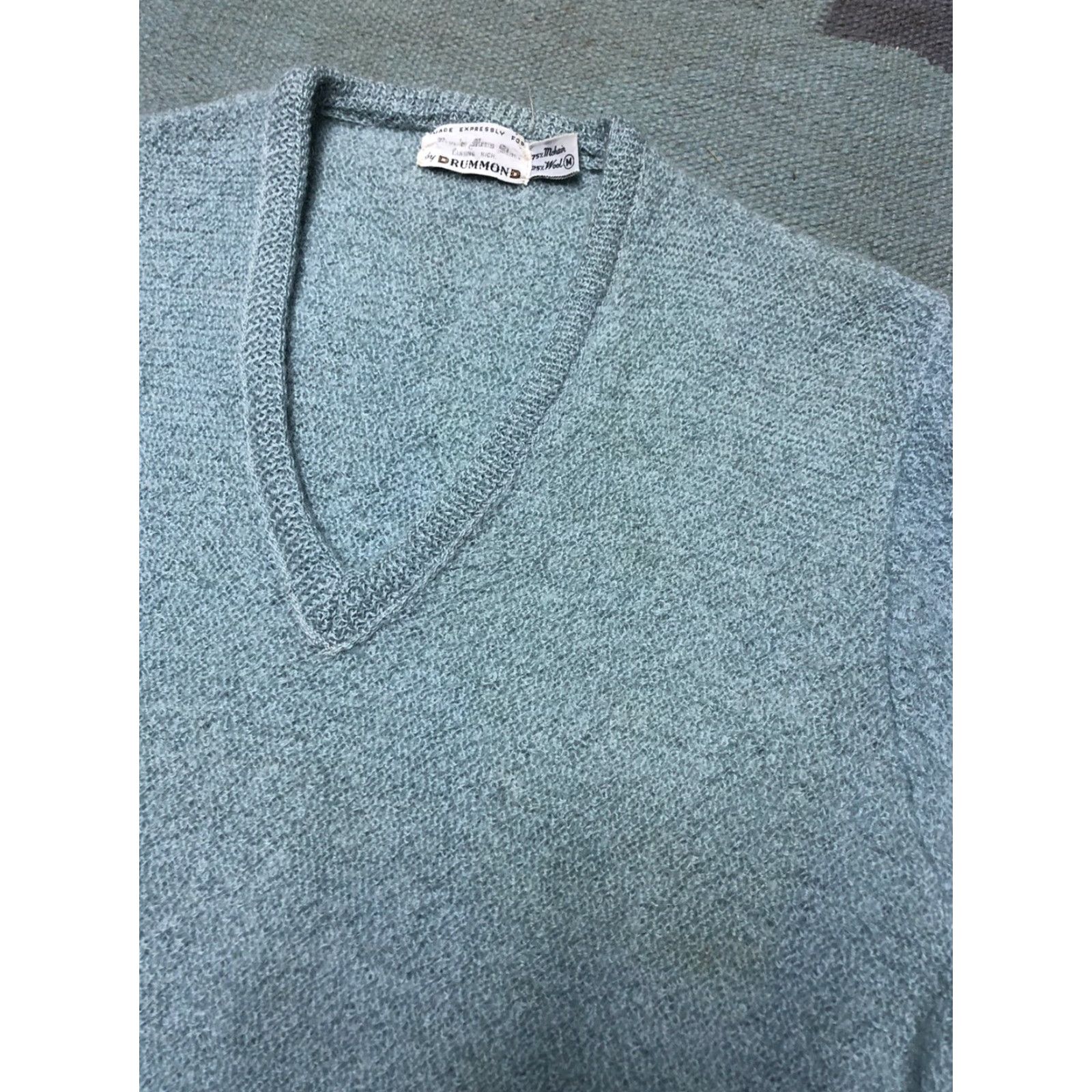 Vintage VINTAGE Mohair Sweater Drummond 1960s 75% Mohair Lansing Wool Medium Light Blue Women/Men? Size US M / EU 48-50 / 2 - 4 Thumbnail