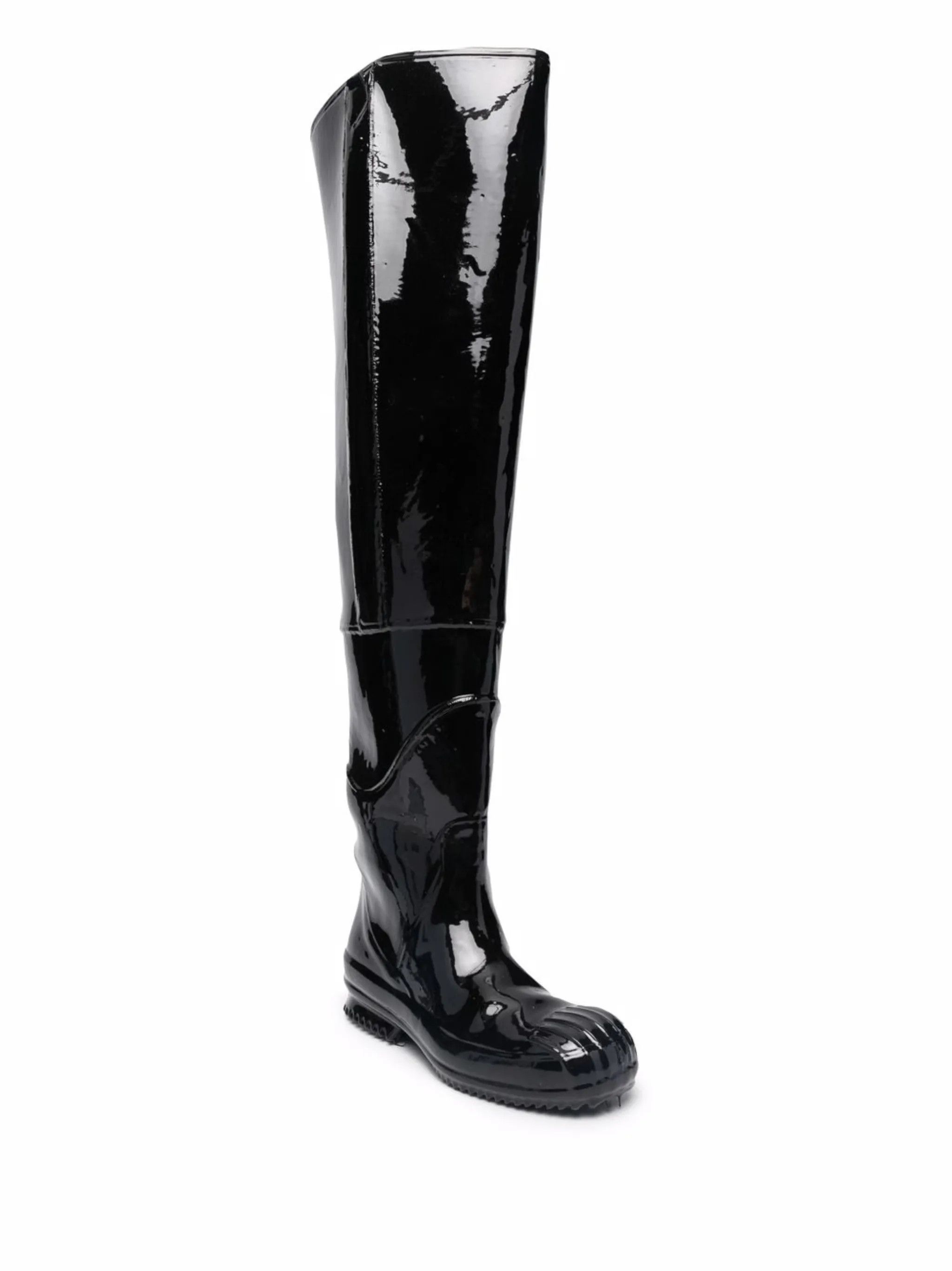 Maison Margiela o1w1db10425 Patent Over The Knee Boots in Black Size US 8 / EU 41 - 2 Thumbnail