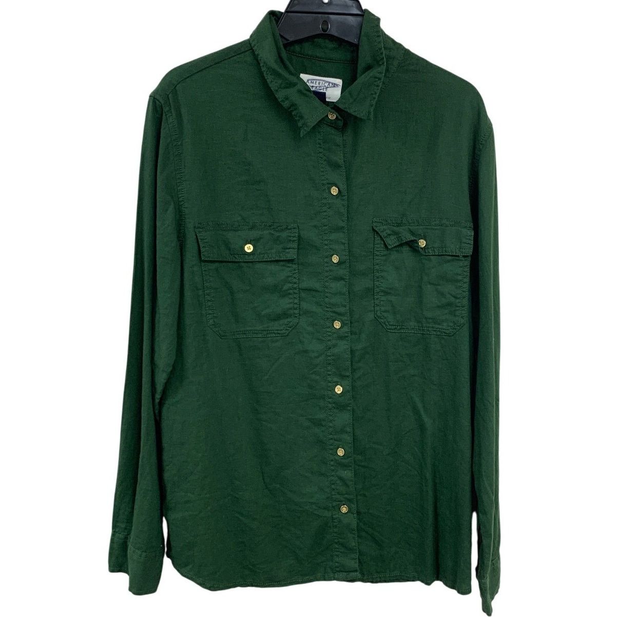 American Eagle Outfitters New American Eagle Womens Medium Sleeve Button Up Shirt Size M / US 6-8 / IT 42-44 - 1 Thumbnail