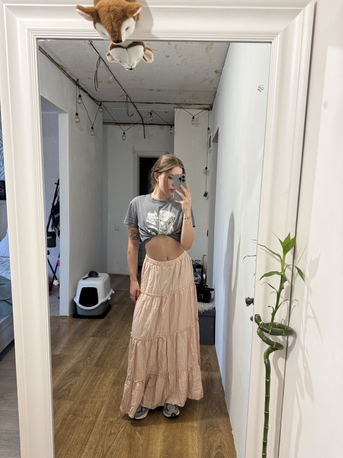 Vintage POWDER AVANT GARDE RUCHES MAXI SKIRT Size 28" / US 6 / IT 42 - 2 Thumbnail