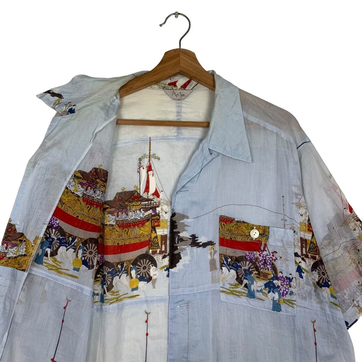 Vintage ART JINN Cotton Shirt #0162-C8 Size US L / EU 52-54 / 3 - 11 Thumbnail
