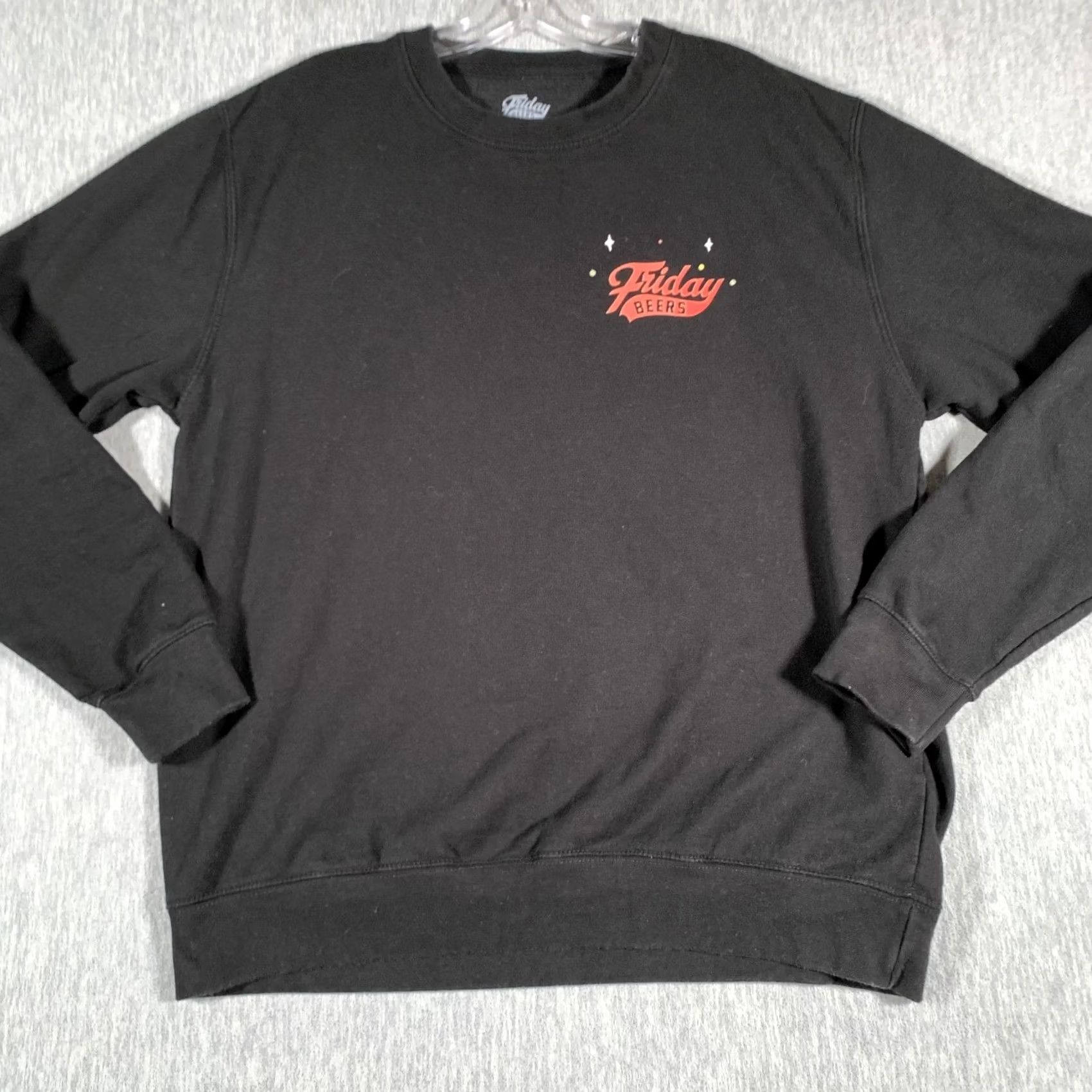 Vintage Friday Beers Sweatshirt Mens Large Black Graphic Print Christmas Stocking Holiday Crewneck Pullover Knit Fleece Size US L / EU 52-54 / 3 - 3 Thumbnail