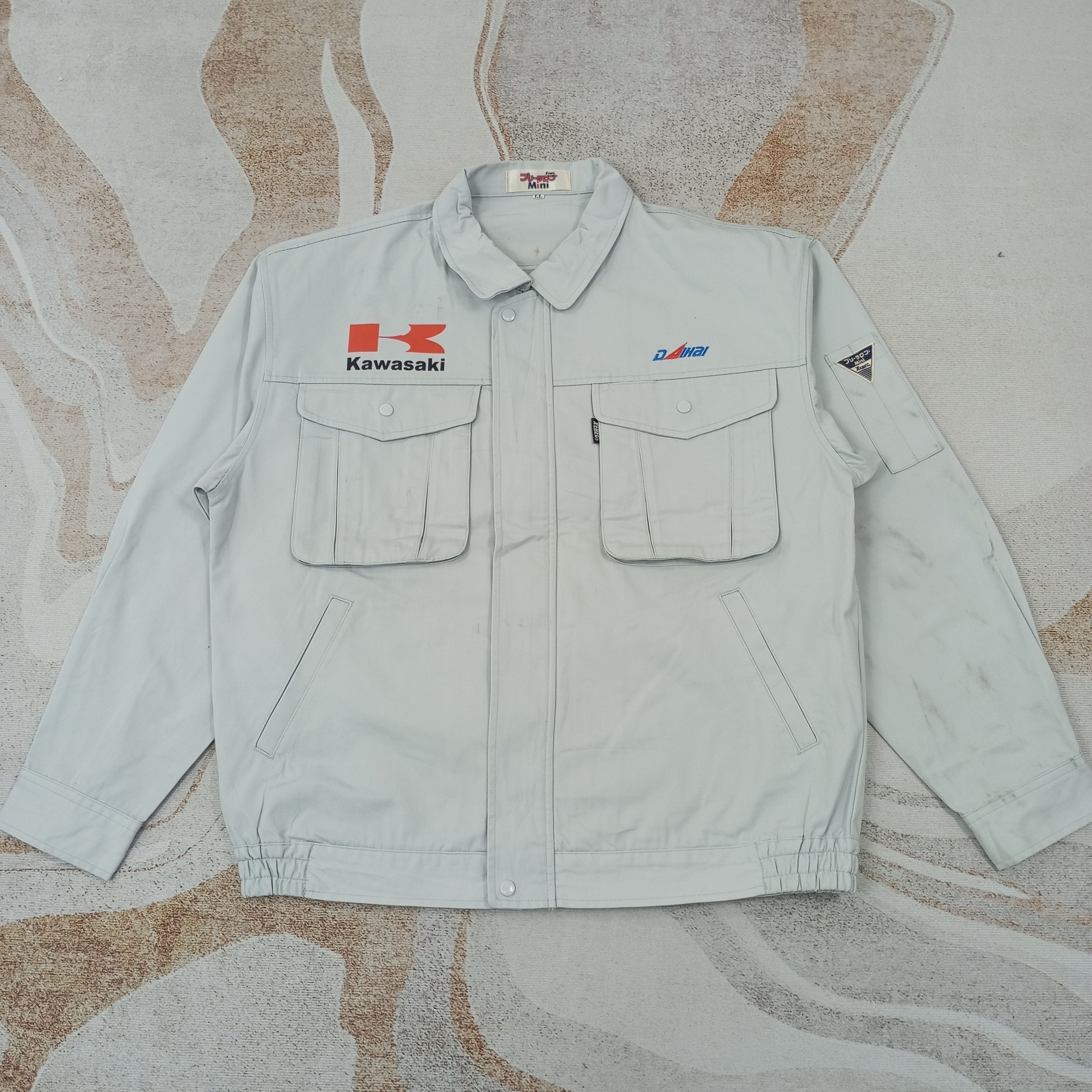 Vintage Kawasaki Motorsports Custom Art Jacket c233n14 Size US L / EU 52-54 / 3 - 3 Thumbnail