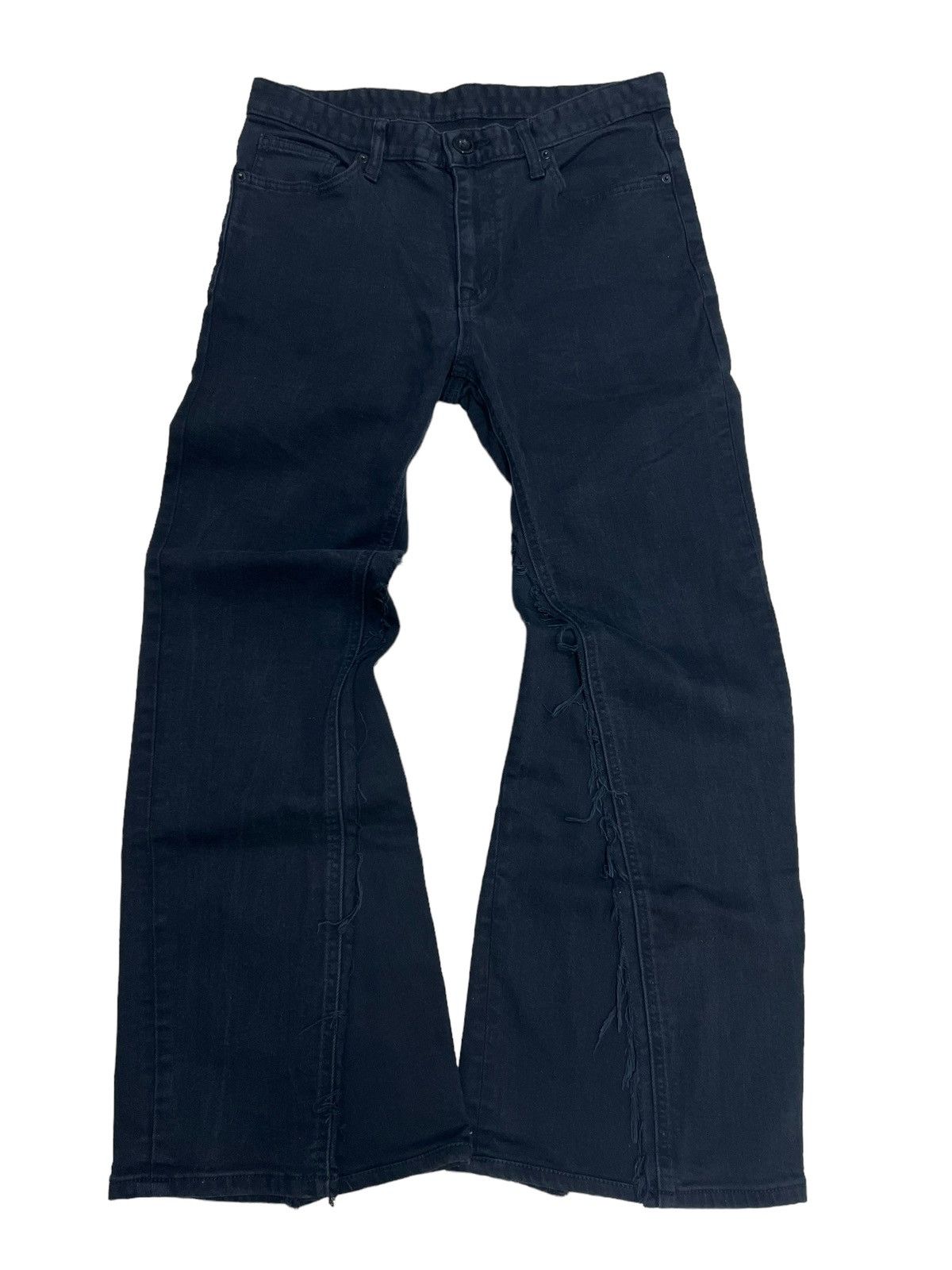 Archival Clothing Tornado Mart Flared Denim Jeans Super Black