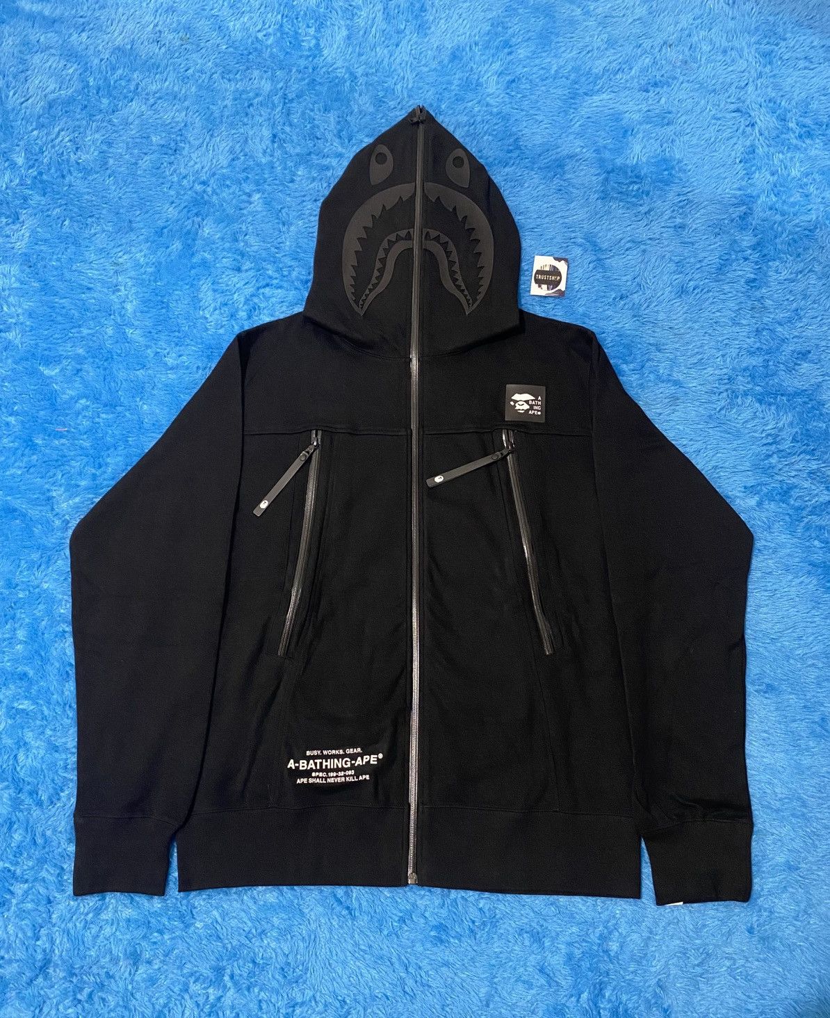 Bape Bape Shark Fullzip Hoodie Black Size US XL / EU 56 / 4 - 2 Thumbnail