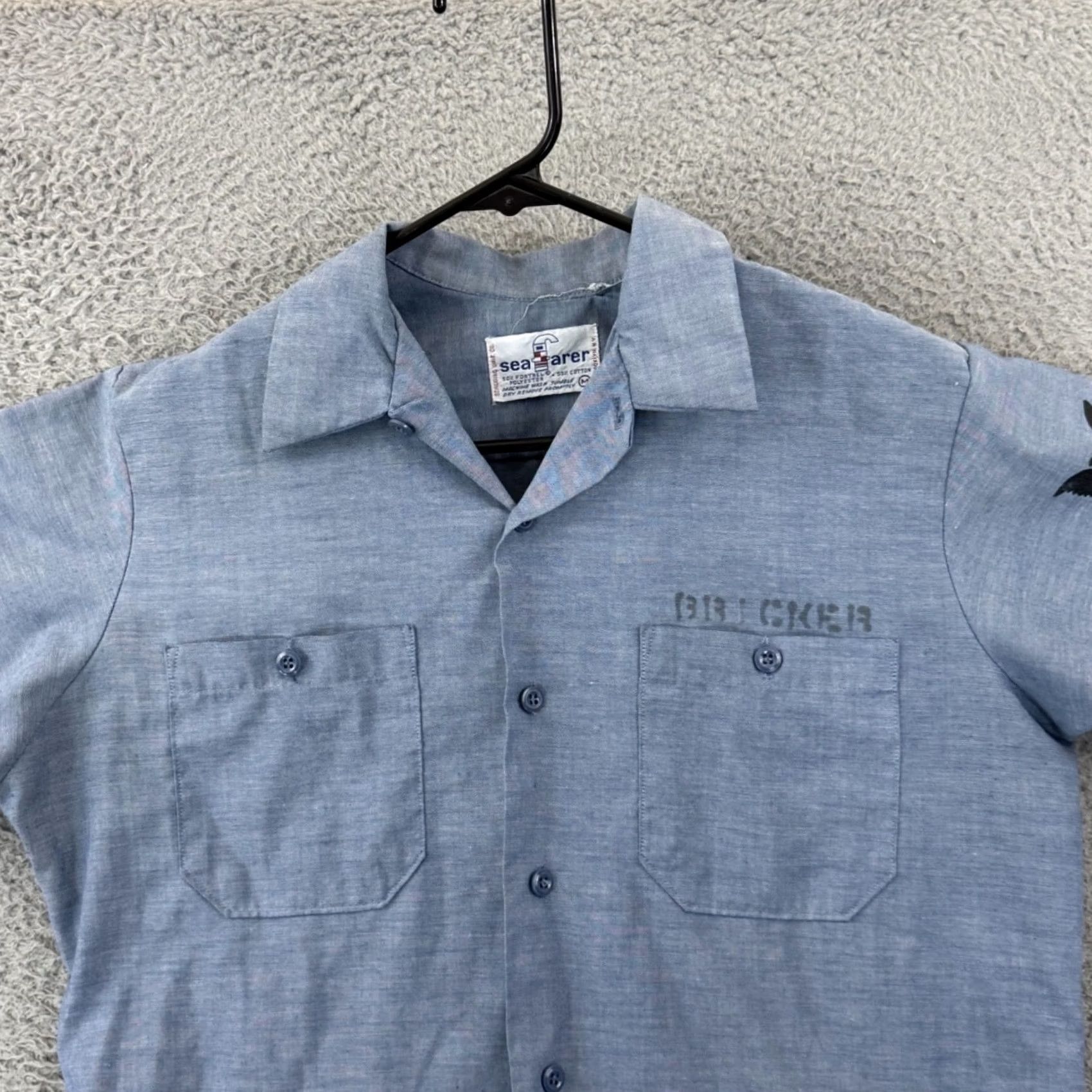 Vintage VINTAGE Seafarer Shirt Mens M Chambray Button Up 60s USA Navy Seafarer Chambray Button-Up Blue Misc 60s Military Size US M / EU 48-50 / 2 - 3 Thumbnail