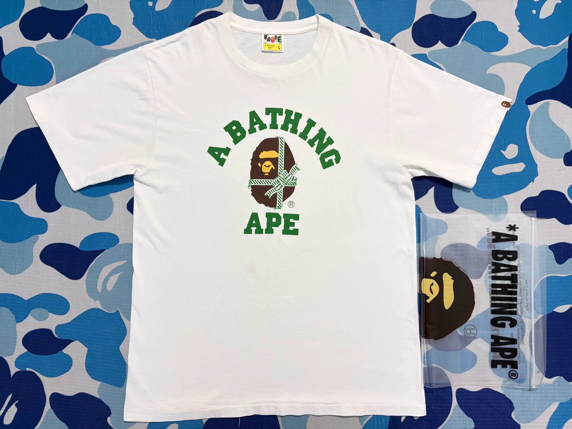 Bape BAPE Green Camo Ape Head Short Sleeve Tee Size US L / EU 52-54 / 3 - 1 Thumbnail