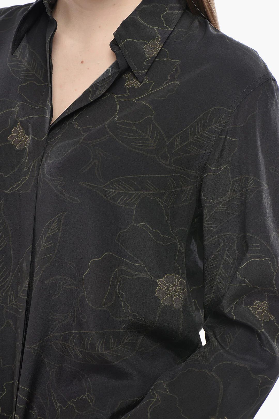 Dries Van Noten og1mm0426 Silk Blouse in Black Size M / US 6-8 / IT 42-44 - 3 Thumbnail
