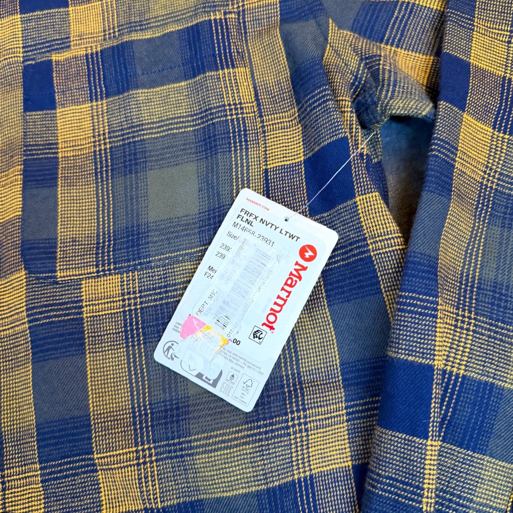 Marmot Marmot Fairfax Novelty Lightweight Flannel Shirt Mens M Navy Yellow Plaid Casual Outdoors Size US M / EU 48-50 / 2 - 3 Thumbnail