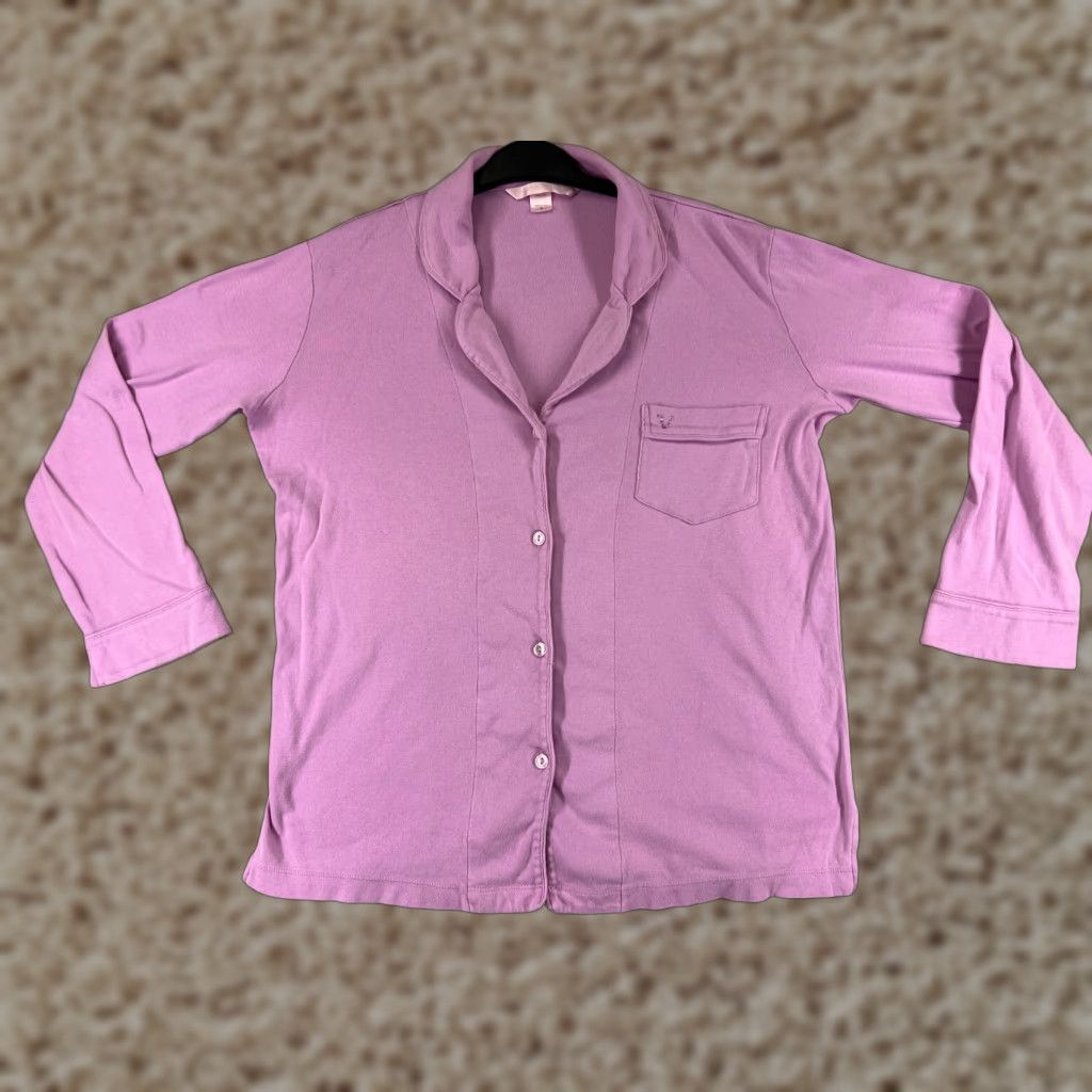 Victoria's Secret Victoria's Secret Pajama Top Women S Pink Button Up Long Sleeve Collar Size S / US 4 / IT 40 - 1 Thumbnail