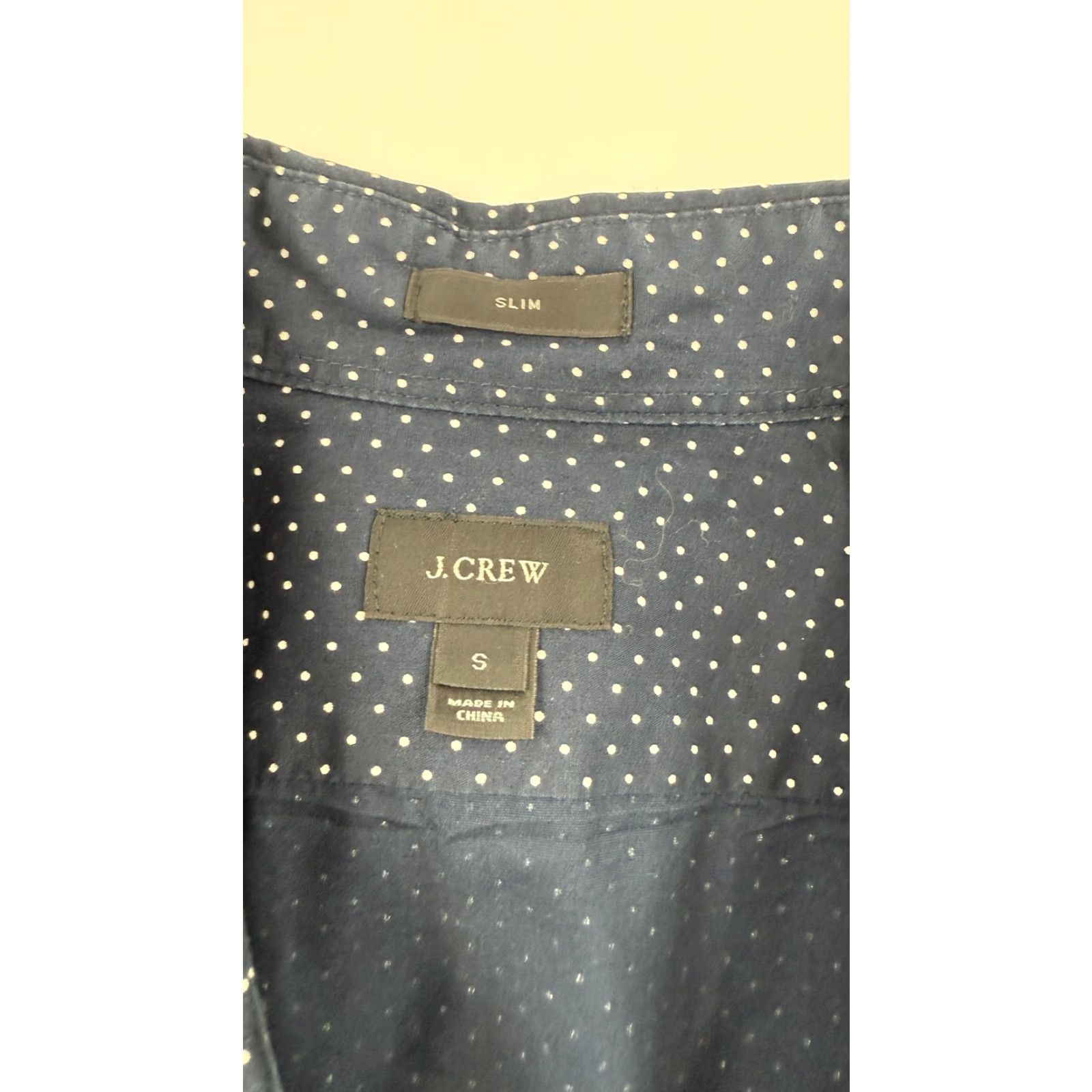 J.Crew VINTAGE J.CREW Shirt Mens Small Polka Dot Cotton Slim Fit Button-Up Blue White Classic 90s Men's Size US S / EU 44-46 / 1 - 3 Thumbnail