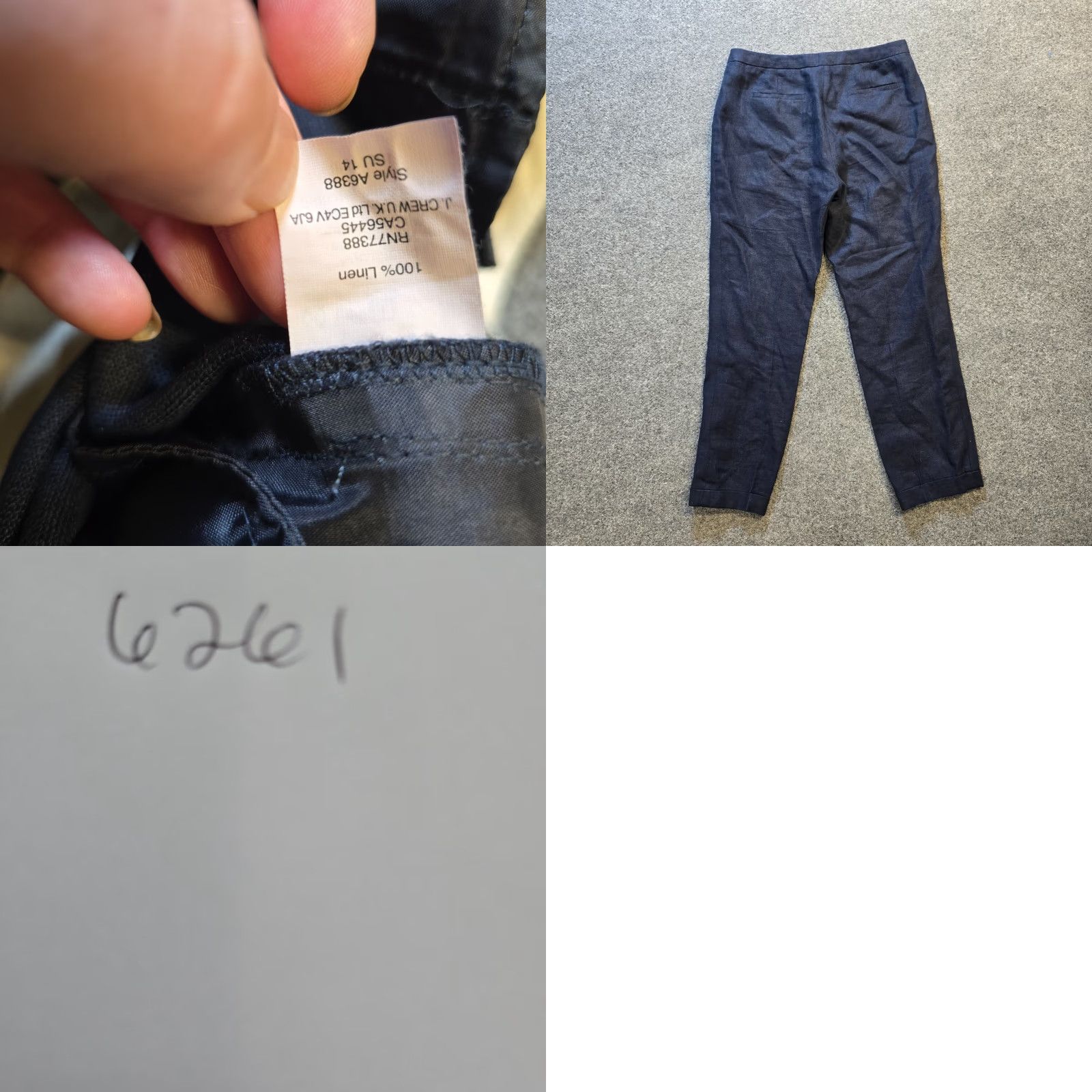 J.Crew J.CREW Pants Womens 0 Blue Linen Tapered Flat Front Cuffed Career Casual Summer Spring Fall Womens Size 25" / US 0 / IT 36 - 8 Thumbnail