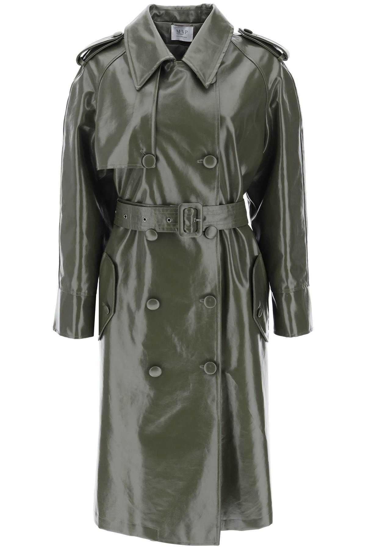 image of Mvp Montenapoleone Coated Trench Coat in Khaki, Women's (Size Small)