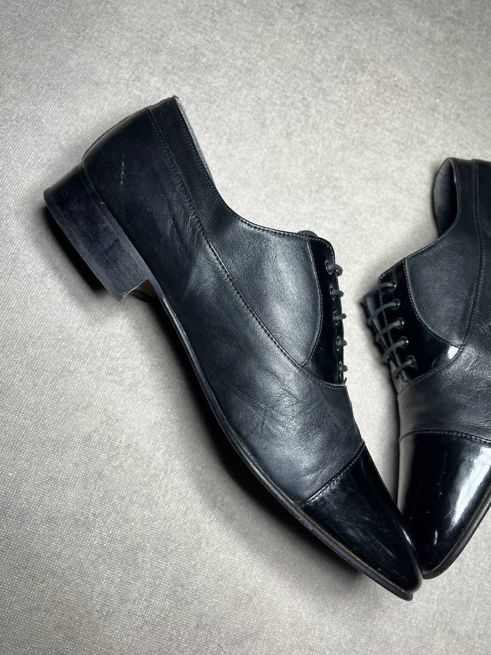 Pierre Balmain Vintage Pierre Balmain Men`s Black Oxford Shoes Size 44 Size US 10.5 / EU 43-44 - 7 Thumbnail