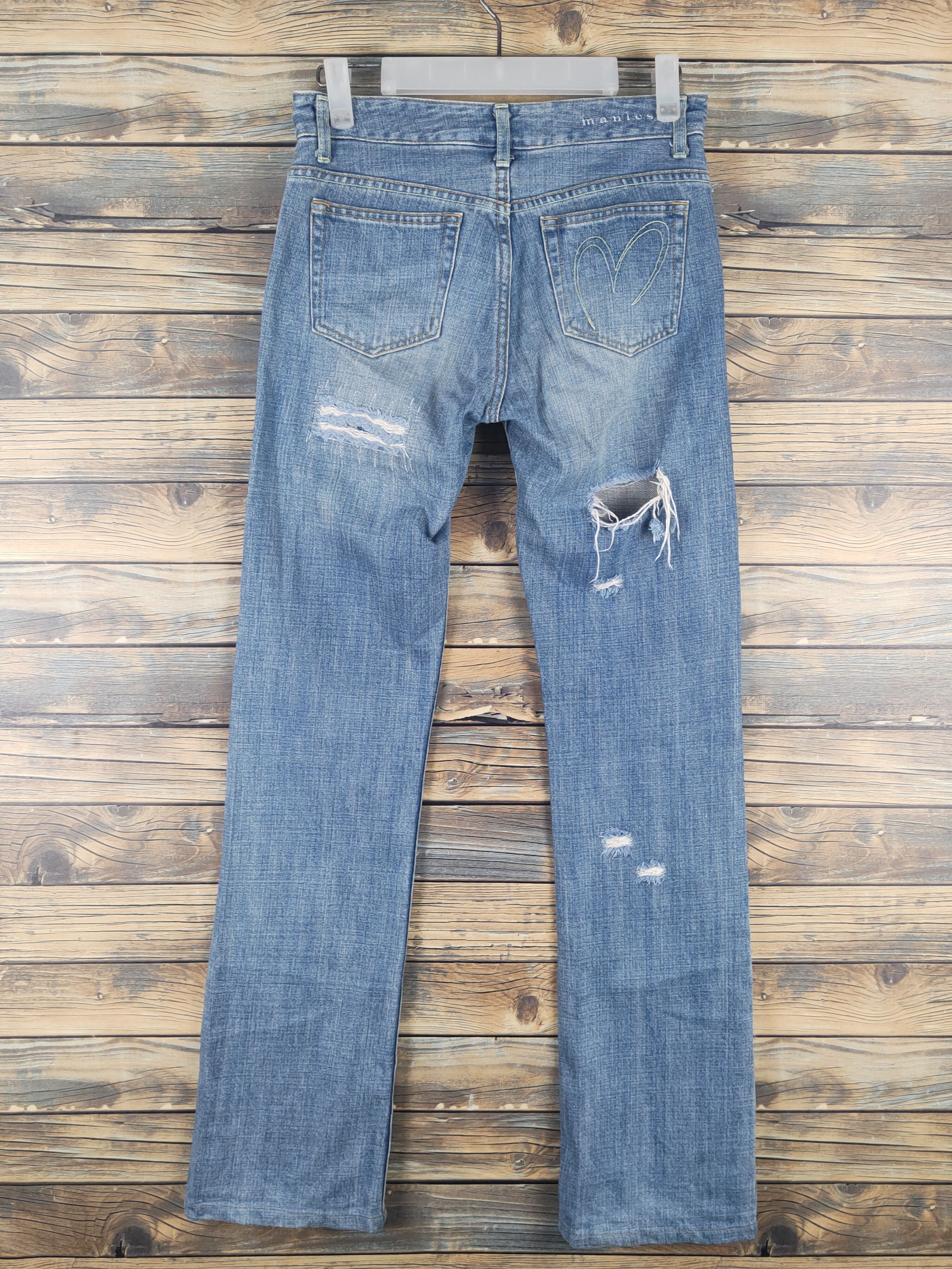 Japanese Brand D Manics made in japan Blue Distressed Ripped Jeans#W1615 Size US 27 - 7 Thumbnail