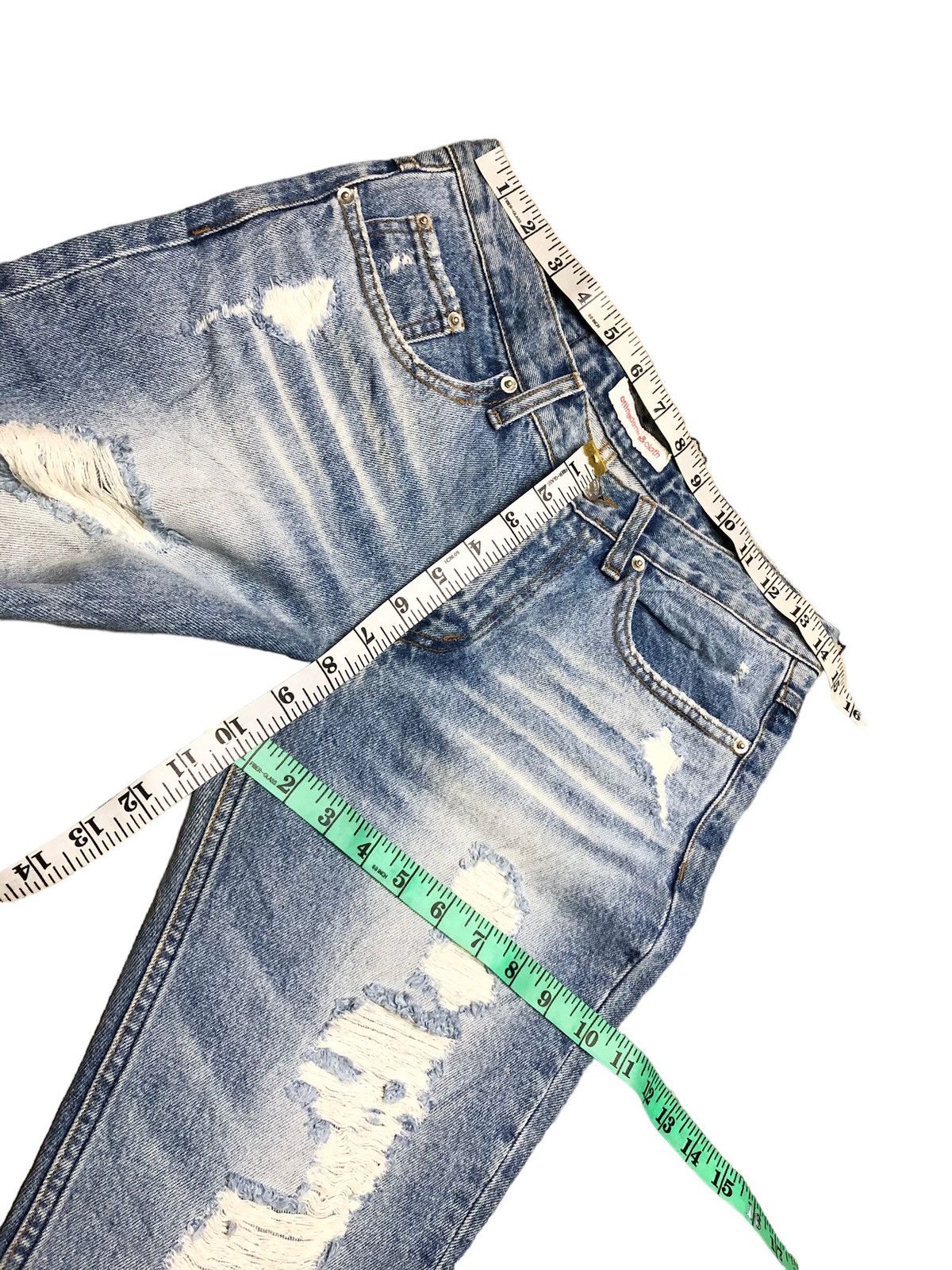 Japanese Brand FLARED‼️‼️CFLINEDENIM & CLOTH DISTRESSED DENIM Size 28" / US 6 / IT 42 - 8 Thumbnail