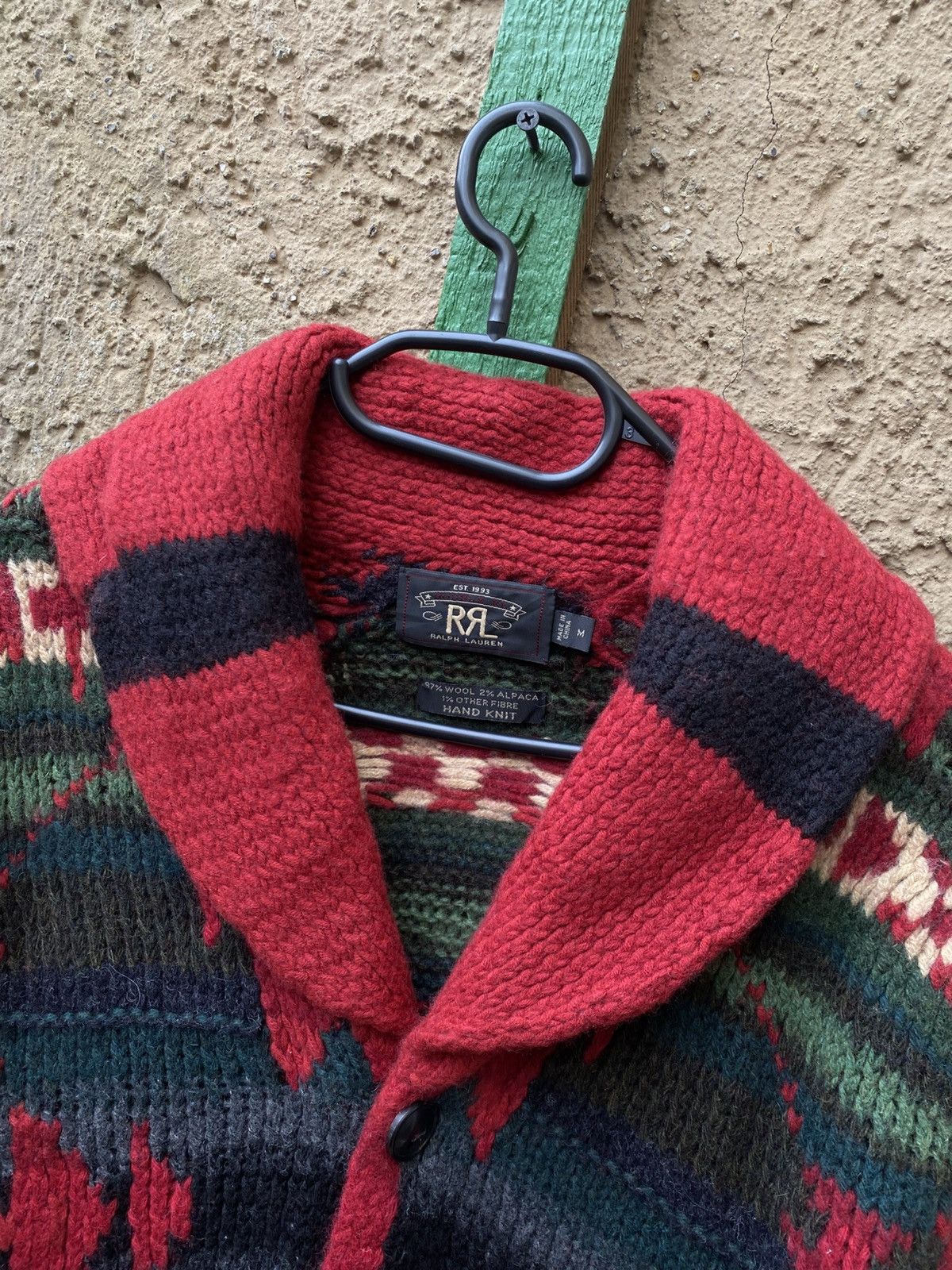 Ralph Lauren Double RRL Ralph Lauren Aztec Hand Knit Wool Cardigan Size US M / EU 48-50 / 2 - 2 Thumbnail