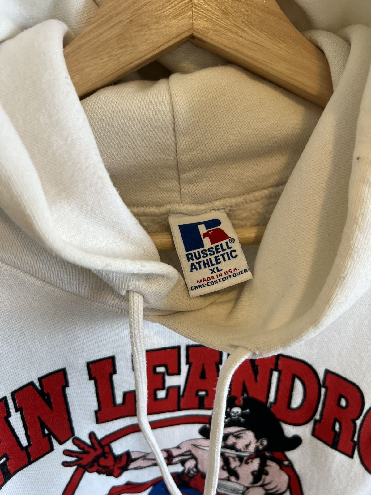 Russell Athletic 80s 90s vintage russel hoodie white college USA Size US XL / EU 56 / 4 - 4 Thumbnail