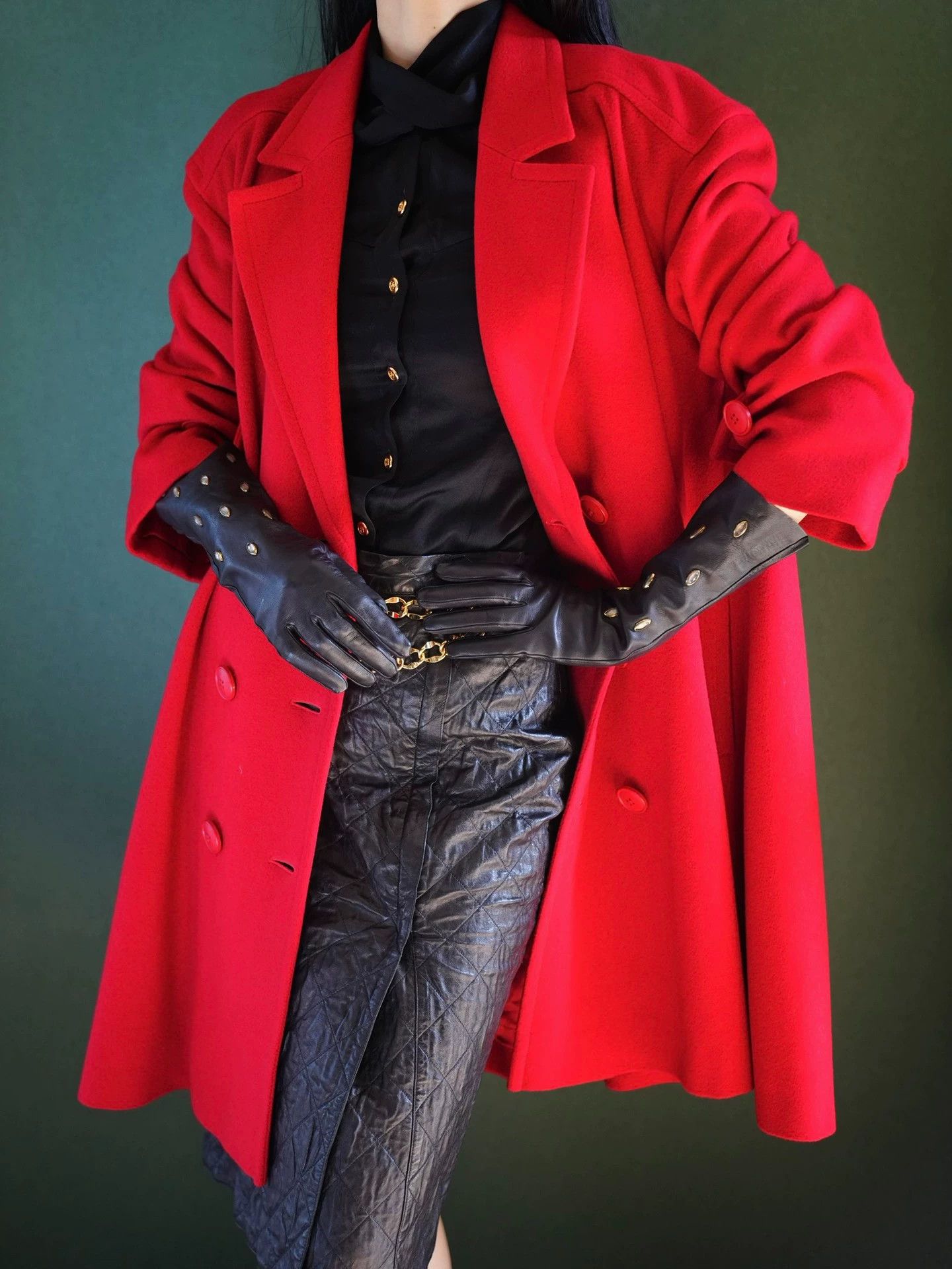 Givenchy Givenchy Vintage Crimson Red Oversized Wool Overcoat Umbrella Hem Size M / US 6-8 / IT 42-44 - 5 Thumbnail