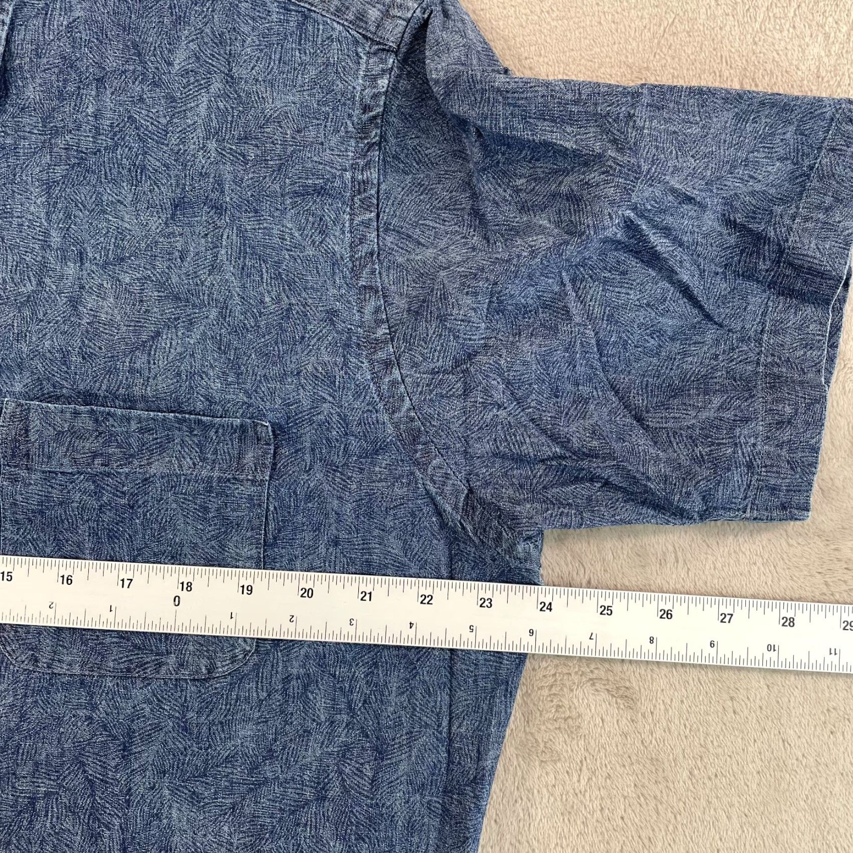 Peter Millar PETER MILLAR Seaside Sport Shirt Men Large Indigo Palms Cotton Stretch Classic Size US L / EU 52-54 / 3 - 5 Thumbnail