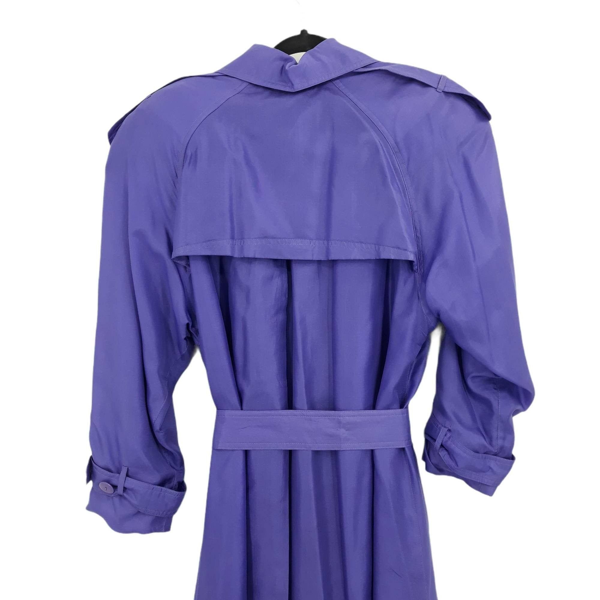 Vintage Vtg 80's Jean Galle Trench Silk Purple Sz L Belted Sailor Size L / US 10 / IT 46 - 8 Thumbnail