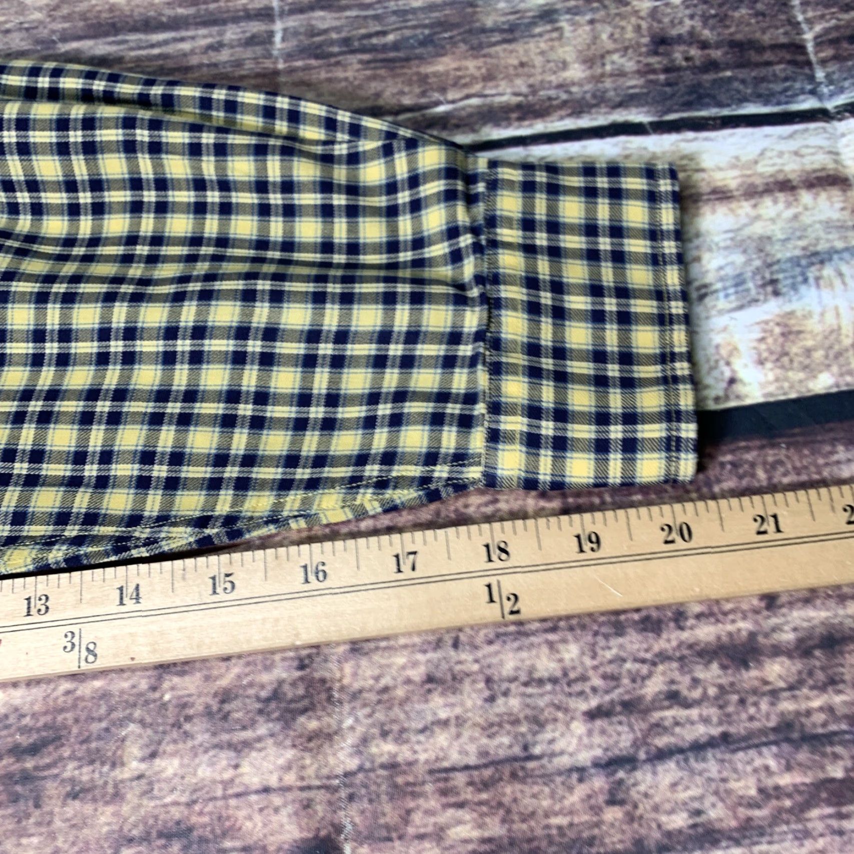 Nautica Nautica Button Down Long Sleeve Shirt Yellow Black Plaid Cotton Mens Size Large Size US L / EU 52-54 / 3 - 7 Thumbnail