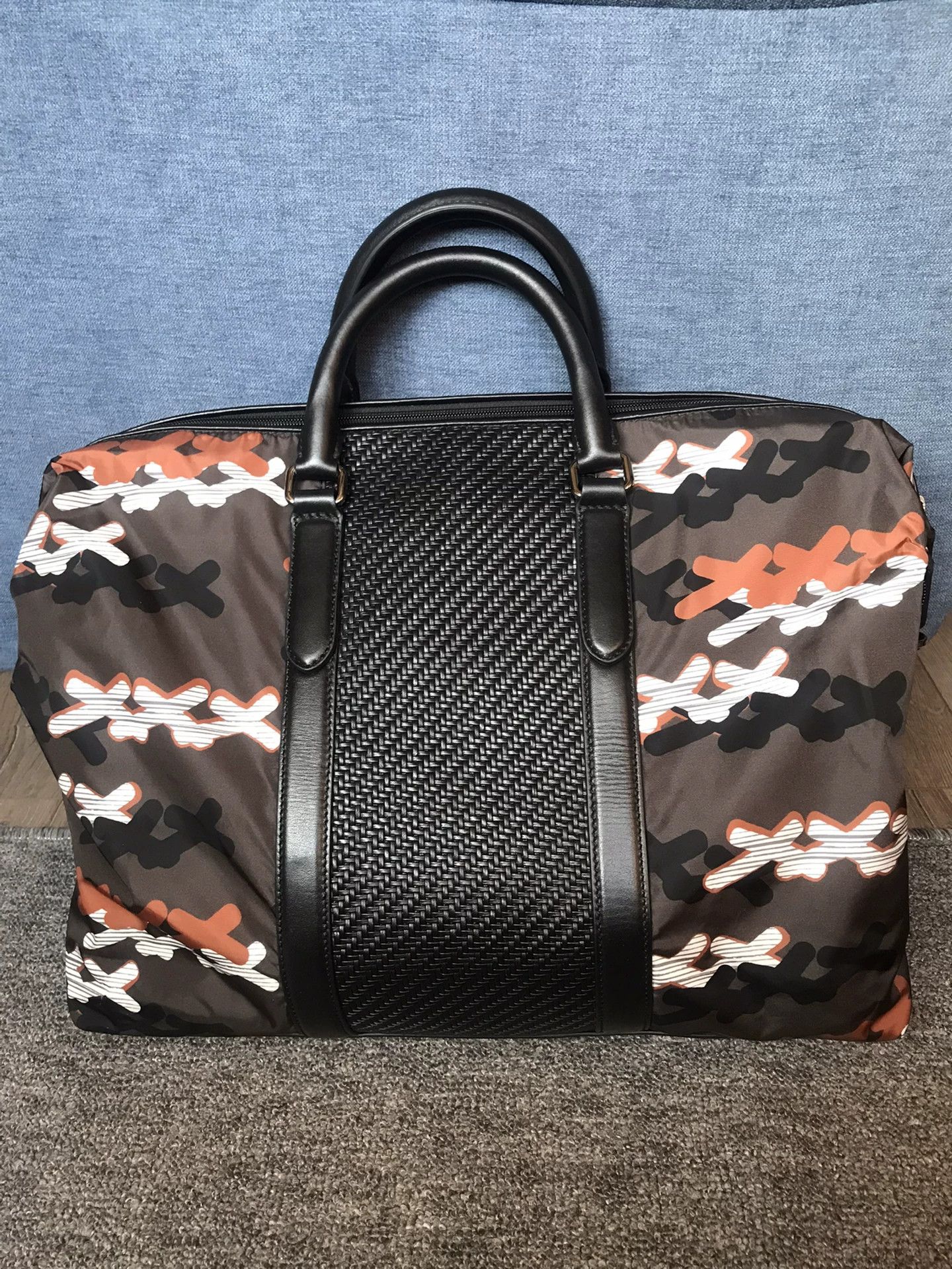 Ermenegildo Zegna Zegna Couture Nylon Leather Travel Bag XXX Print Size 42 - 1 Thumbnail