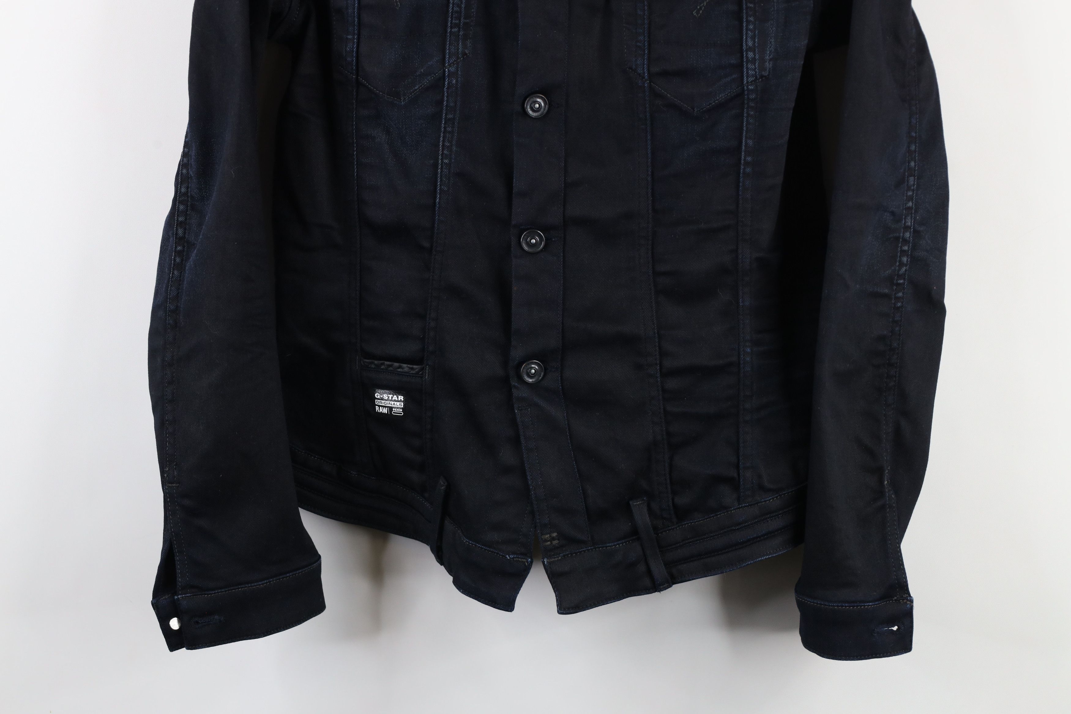G-Star × Vintage G Star Raw Denim Spell Out Stretch Denim Jean Jacket Indigo Size M / US 6-8 / IT 42-44 - 3 Thumbnail