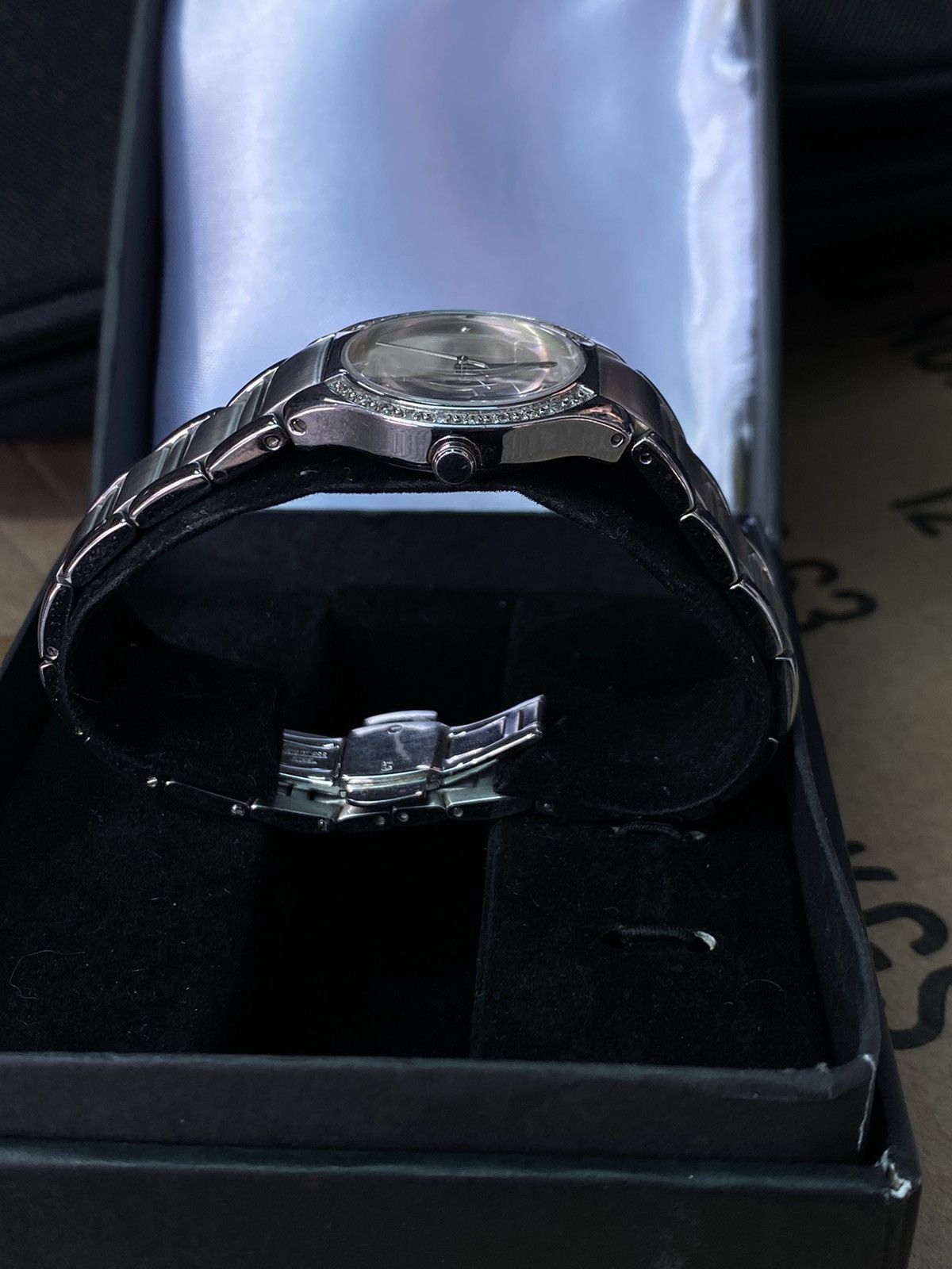 Jewelry × TCM × Vintage TCM Elegant Watch Stainless Steel Rhinestone Box Size ONE SIZE - 5 Thumbnail