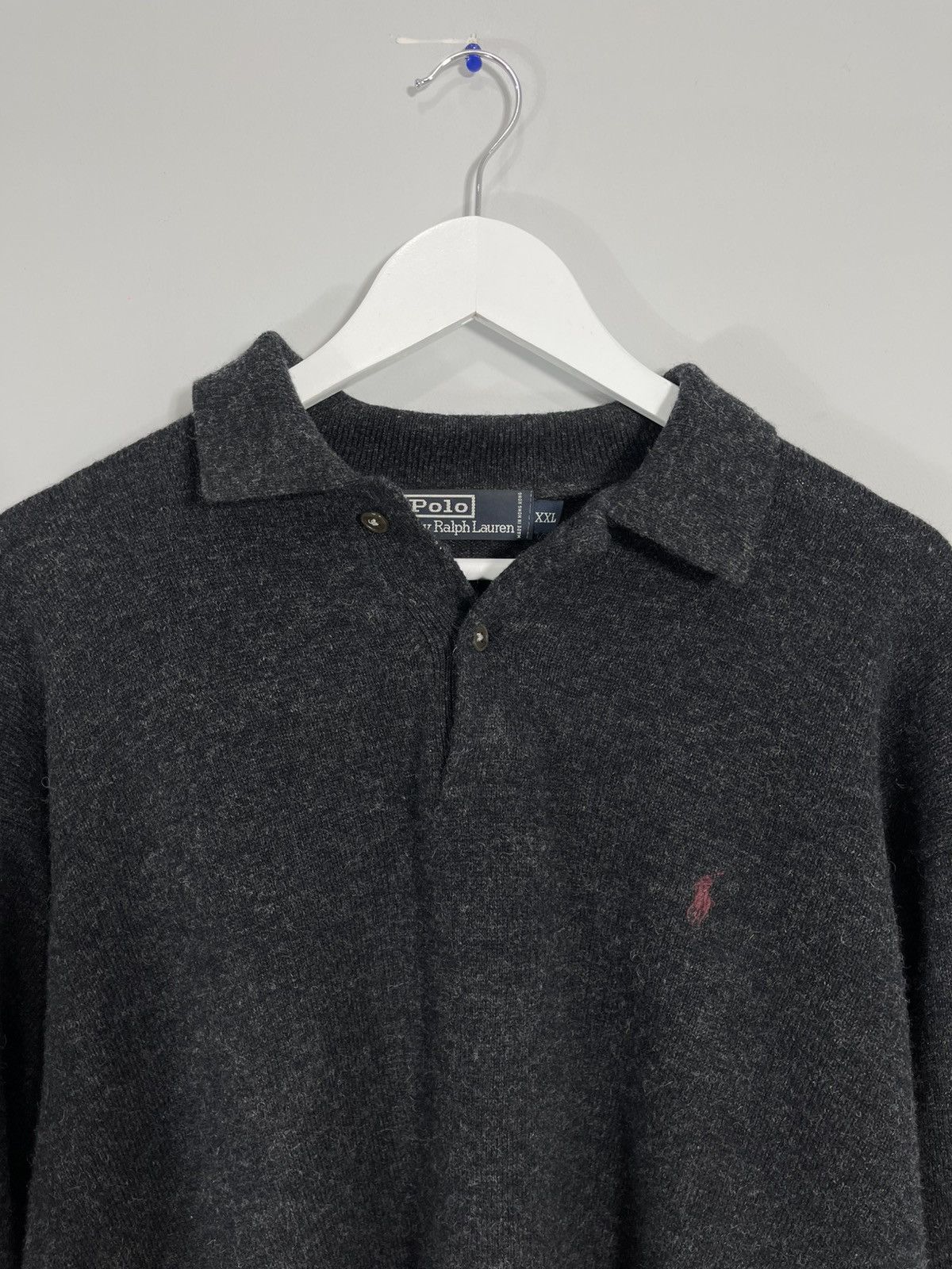Polo Ralph Lauren Vintage Polo Ralph Lauren Collared Lambs Wool Polo Sweater Size US XXL / EU 58 / 5 - 2 Thumbnail