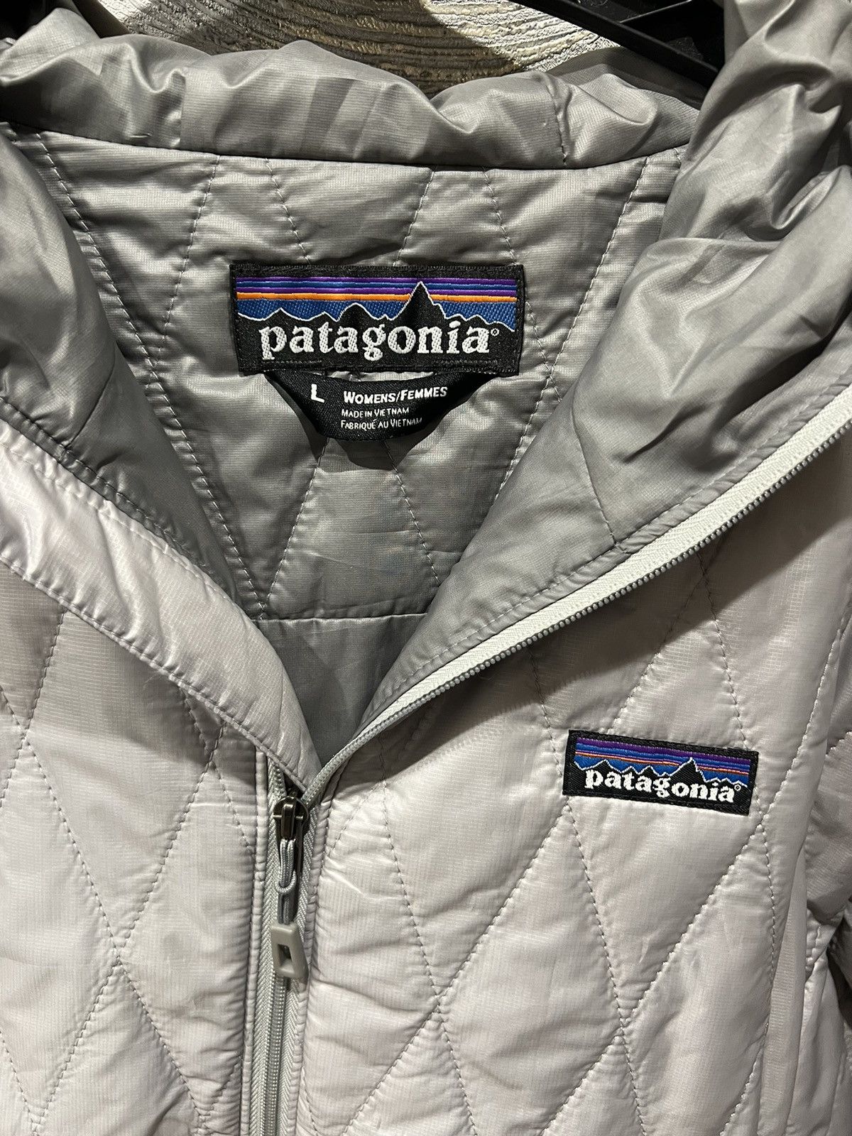 Patagonia Quilted Hoodie Nano Jacket L Teal Primaloft