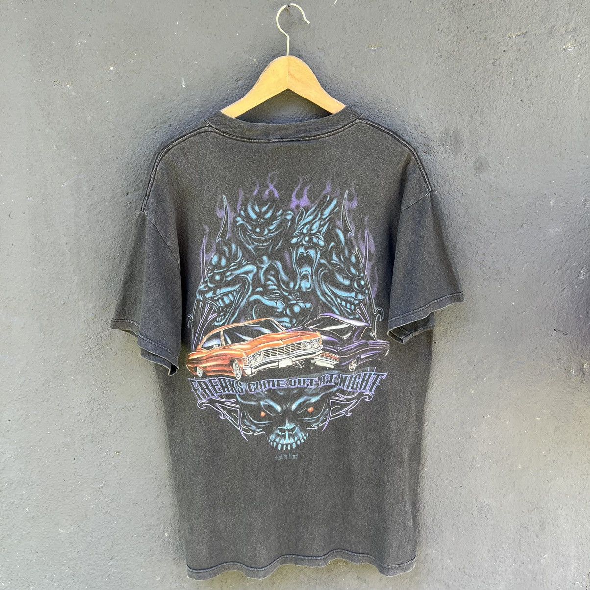 Vintage Thrashed Faded 90s Rollin Hard Erd Grunge Tee Size US L / EU 52-54 / 3 - 1 Thumbnail