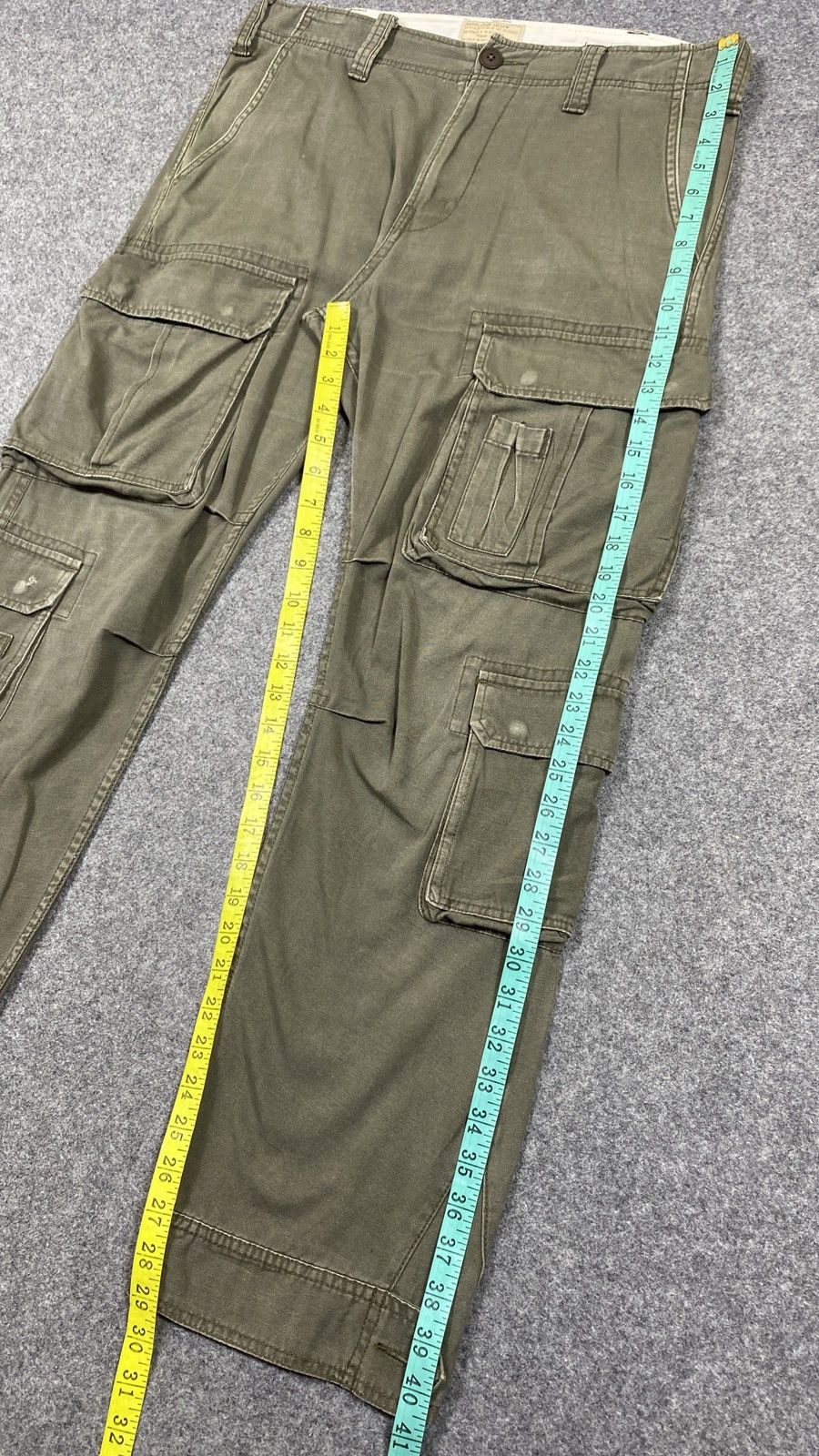 Purple Brand Vintage’90s🔥Purple&Yellow🔥Fade Green Army Cargo Pants Size US 36 / EU 52 - 4 Thumbnail