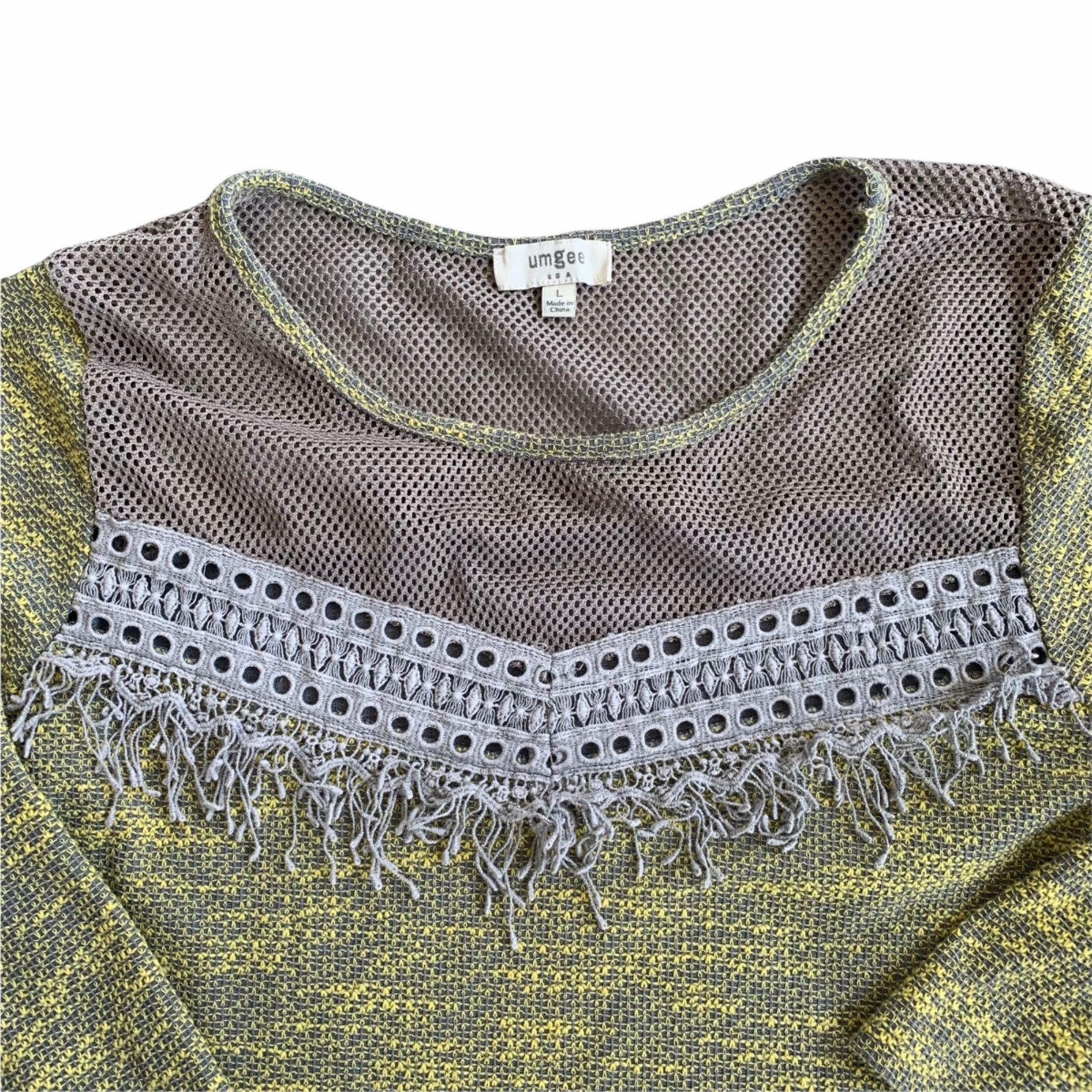 Other Umgee Boho Textured Mesh Fringed Top L Size L / US 10 / IT 46 - 2 Thumbnail